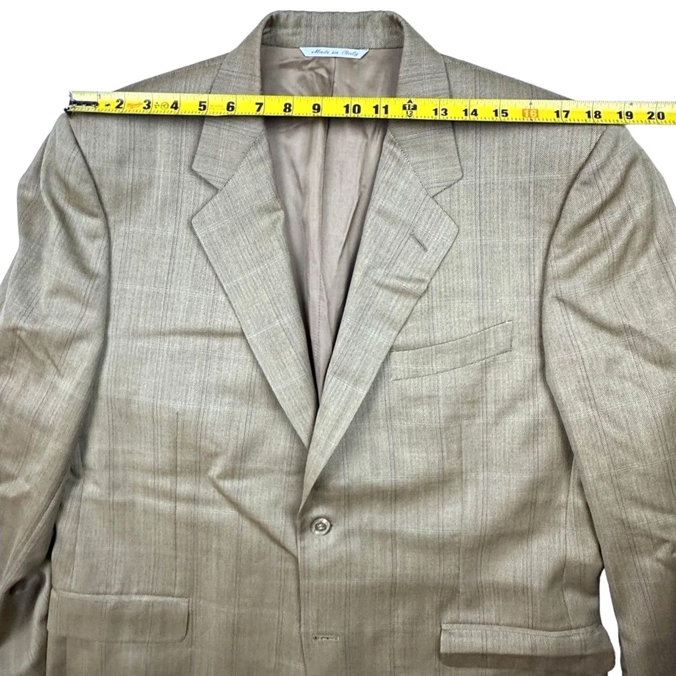 Canali Canali Blazer Men 100% Wool Brown Windowpane Plaid 2-Button Italy 44R Jacket Size 44R - 5 Thumbnail