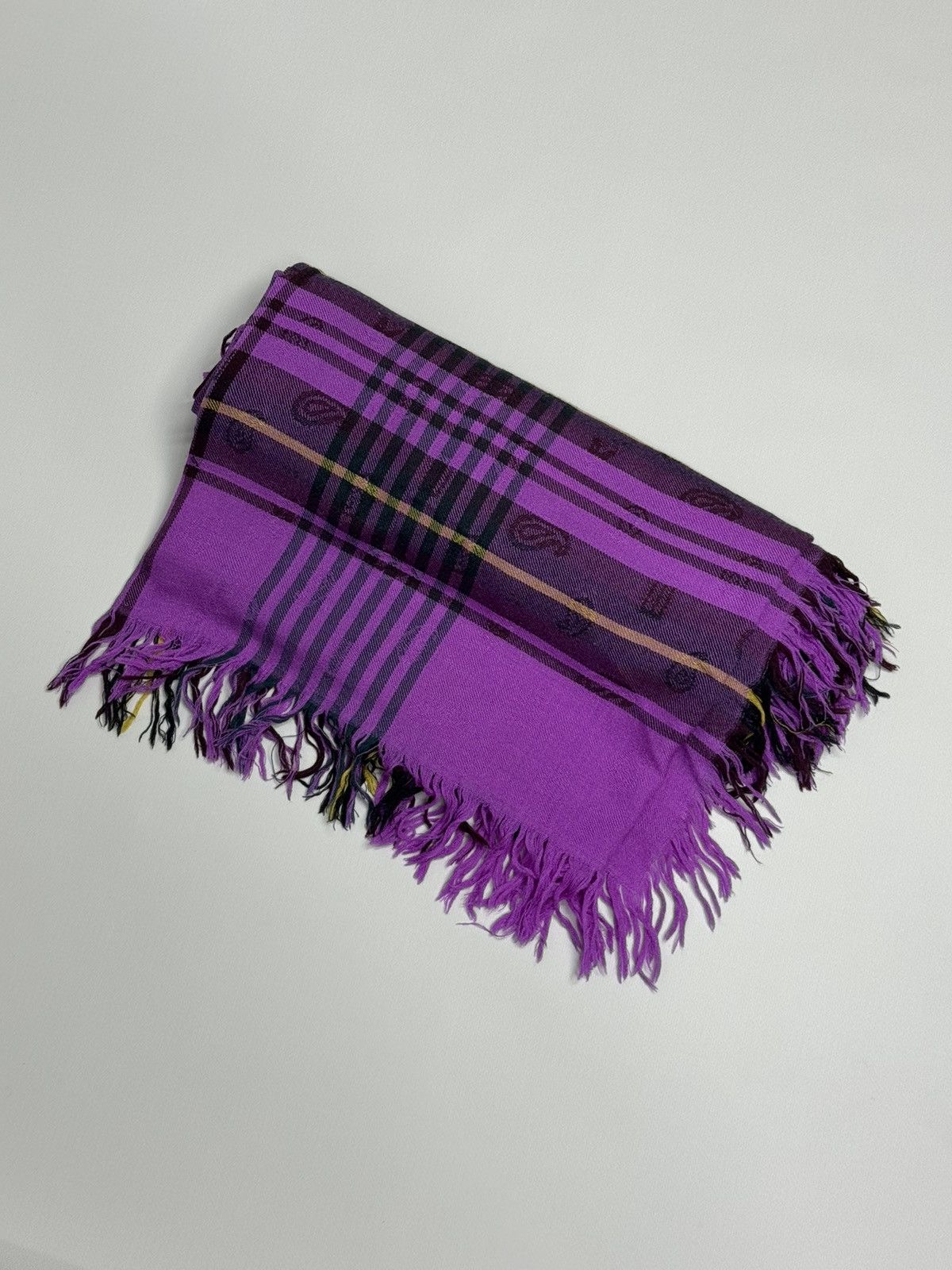 Etro Etro Wool Silk Scarf Paisley Plaid Wrap Boho Luxury Archive Size ONE SIZE - 7 Thumbnail