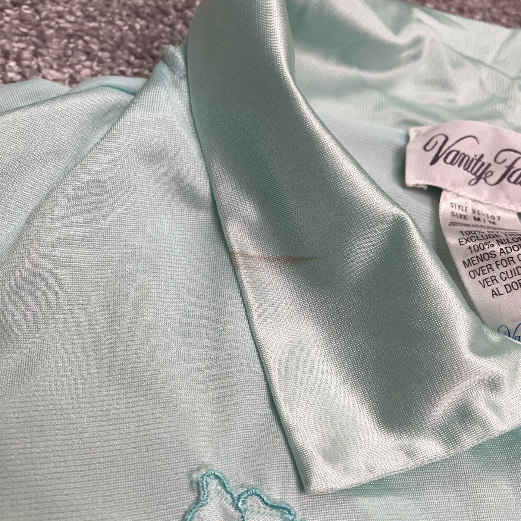 Vintage VANITY FAIR Pajama Long Shirt Womens M Green Nightgown Size M / US 6-8 / IT 42-44 - 7 Thumbnail