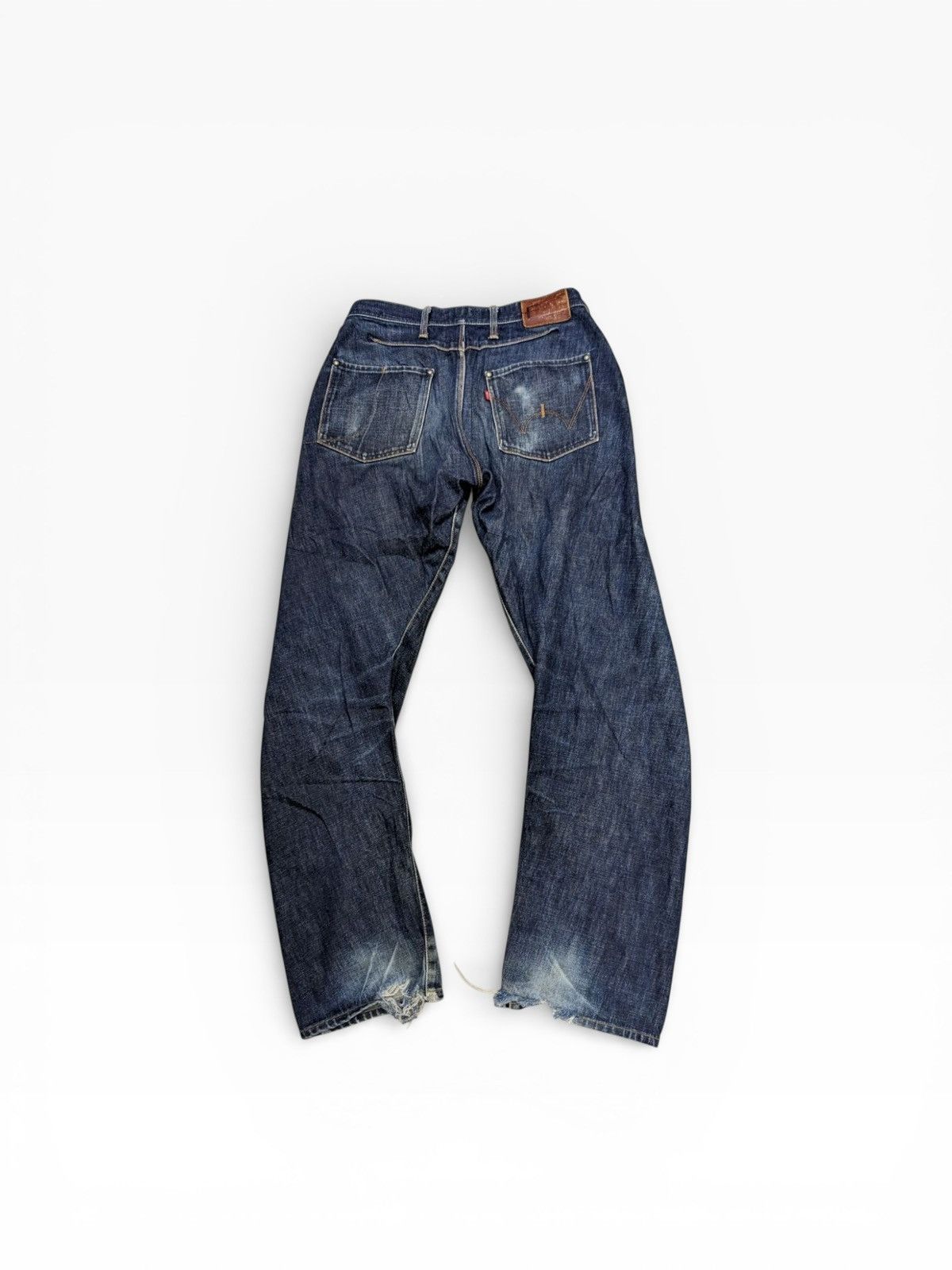 Edwin EDWIN BLUE DENIM INDIGO CURVED FADED DISTRESSED JEANS Size US 31 - 2 Thumbnail
