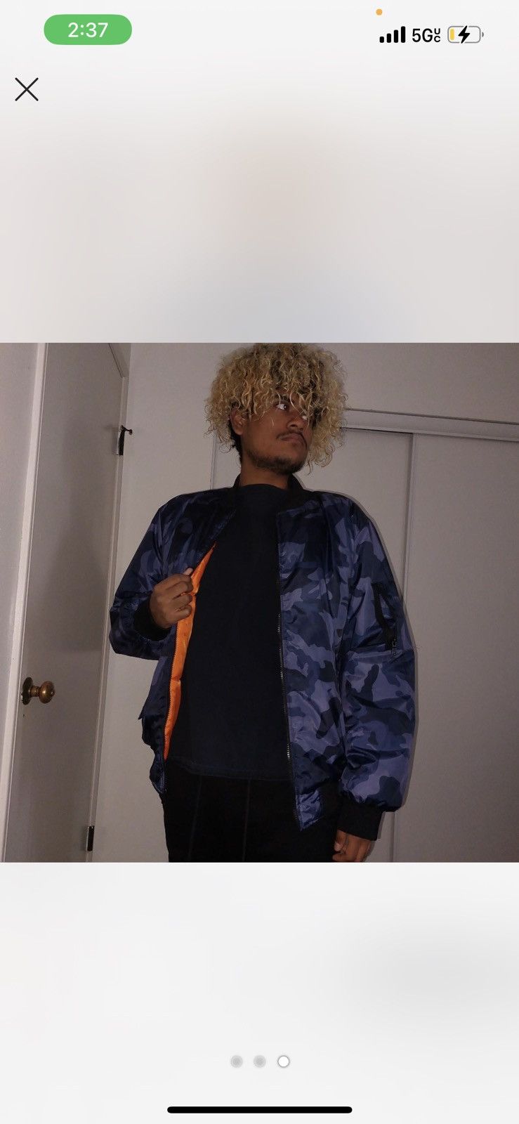 Other Blue Camo Bomber Jacket Size US L / EU 52-54 / 3 - 3 Thumbnail