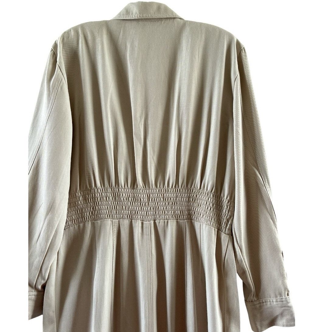 Vintage Karen Alexander vintage khaki full zip trench dress size 12 Size XL / US 12-14 / IT 48-50 - 8 Thumbnail