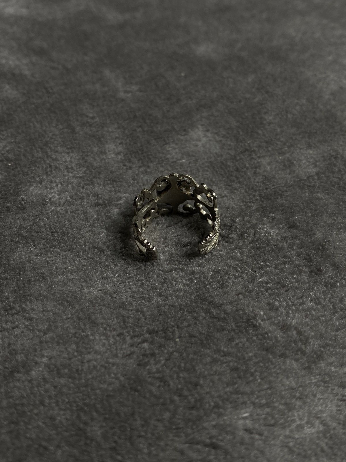 Jewelry × Vintage Vintage Silver Adjustable Ring with Blue Gem Size ONE SIZE - 3 Thumbnail