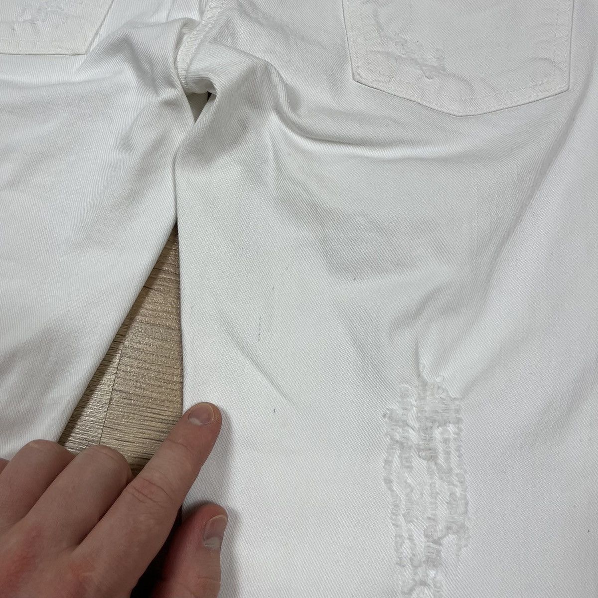 Dolce & Gabbana Dolce & Gabbana White Distressed Denim Skinny Jeans Zip Size 28" / US 6 / IT 42 - 16 Thumbnail
