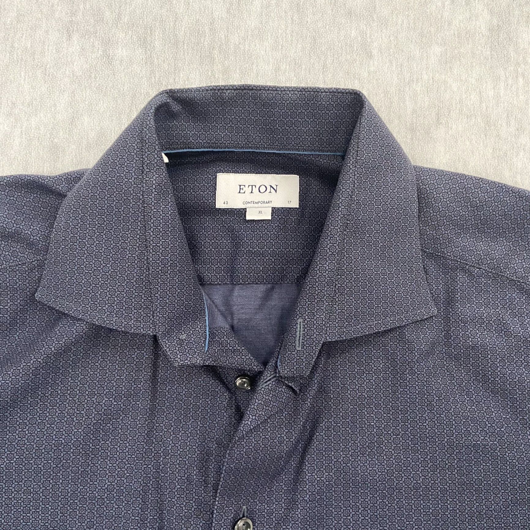 Eton VINTAGE Eton Shirt Men XL Blue Cotton Twill Button-Down Long Sleeve Dress Shirt 17/43 Size US XL / EU 56 / 4 - 3 Thumbnail