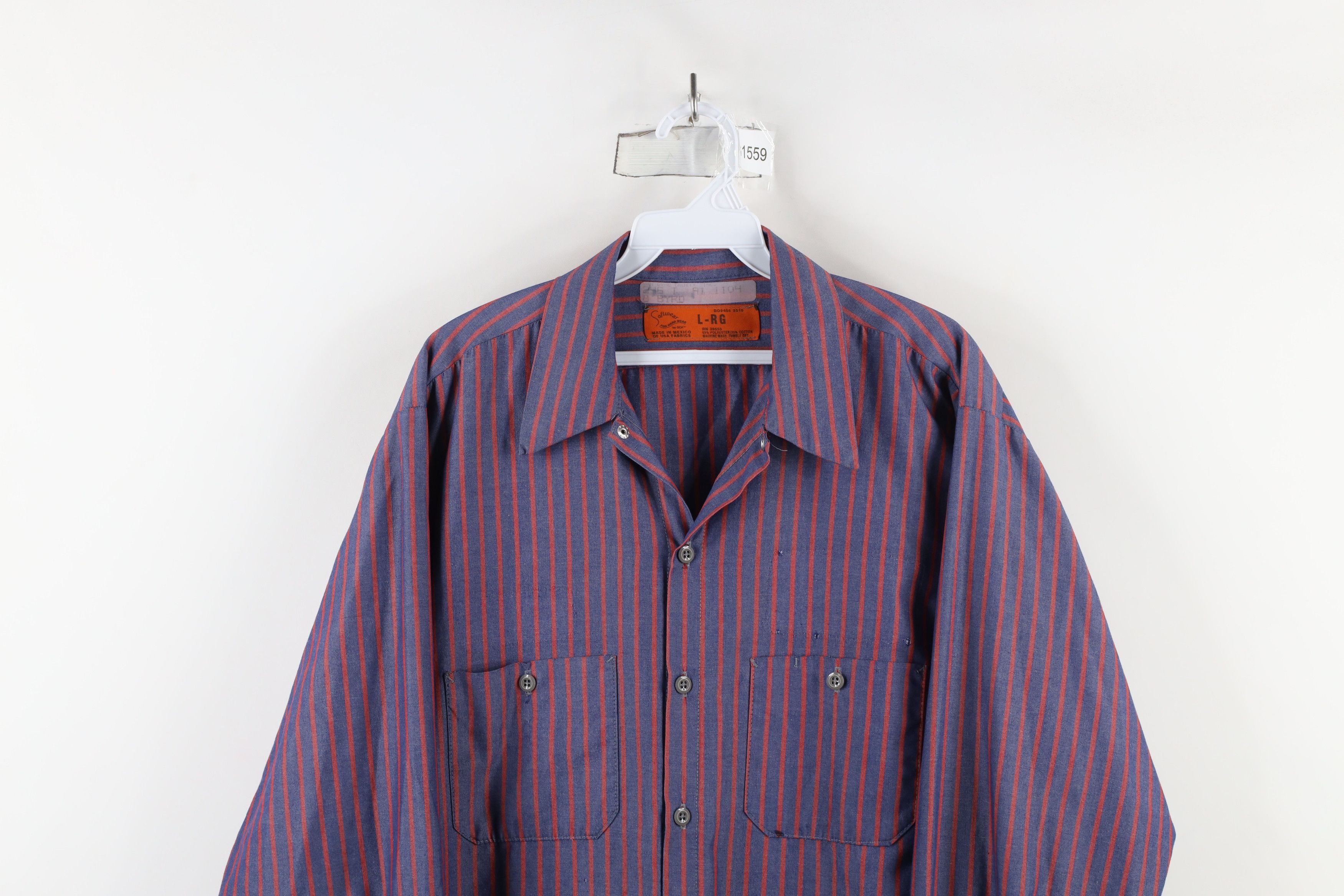 Vintage Vintage 90s Streetwear Workwear Mechanic Button Shirt Size US L / EU 52-54 / 3 - 2 Thumbnail