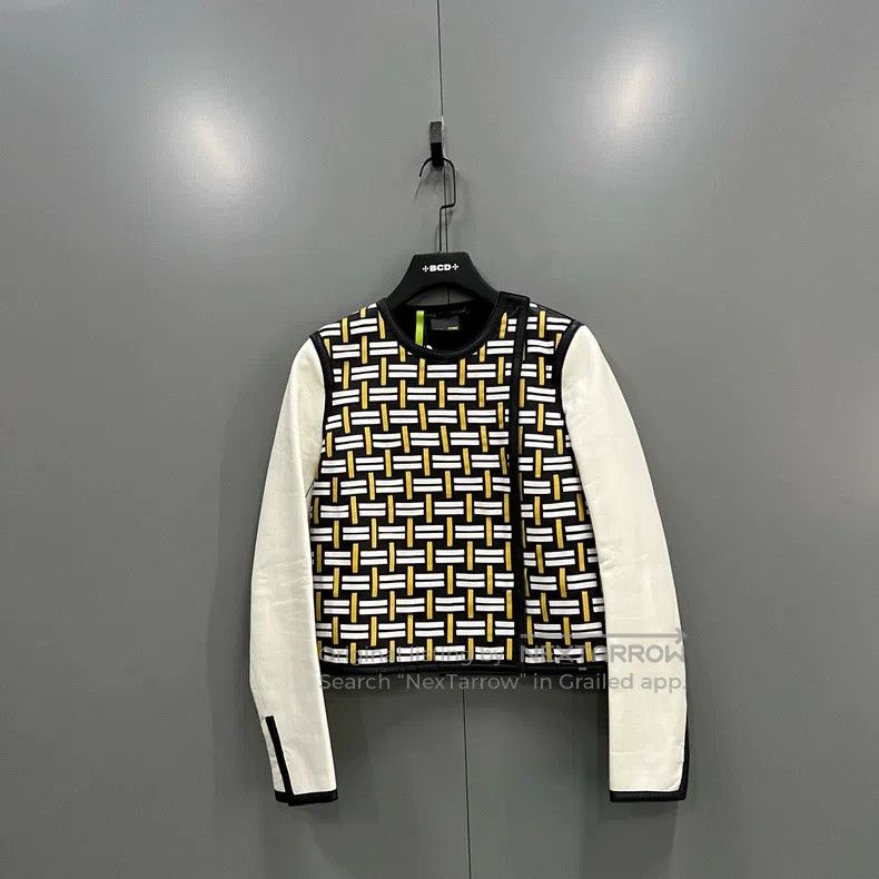 Fendi Fendi Geometric Pattern Printed Patchwork Leather Jacket Size XS / US 0-2 / IT 36-38 - 1 Thumbnail