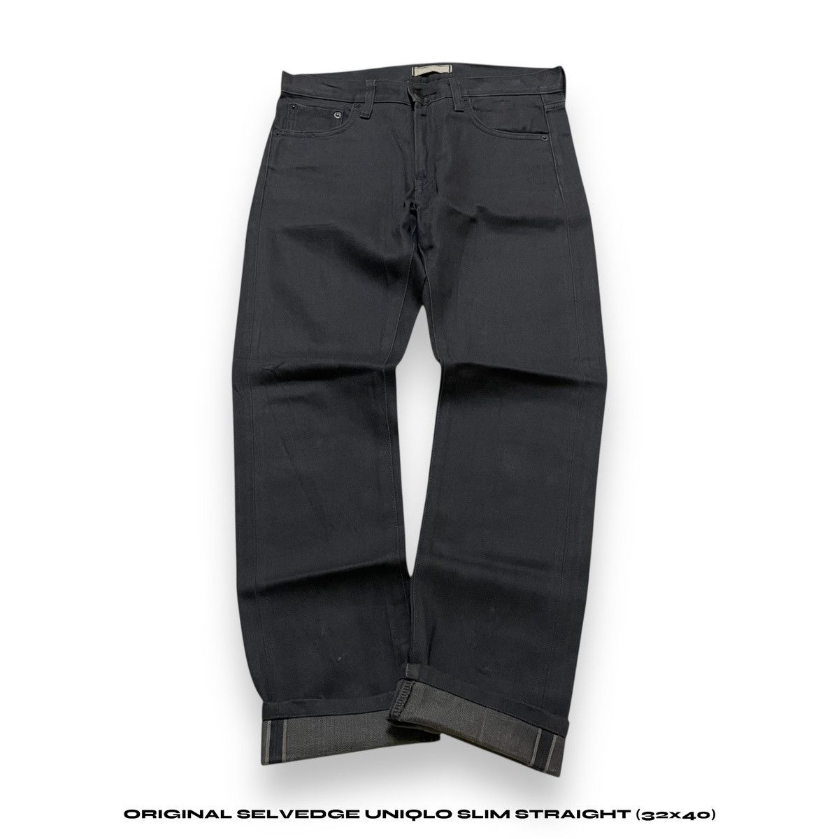 Japanese Brand ORIGINAL SELVEDGE UNIQLO SLIM STRAIGHT (32×40) Size US 30 / EU 46 - 1 Thumbnail