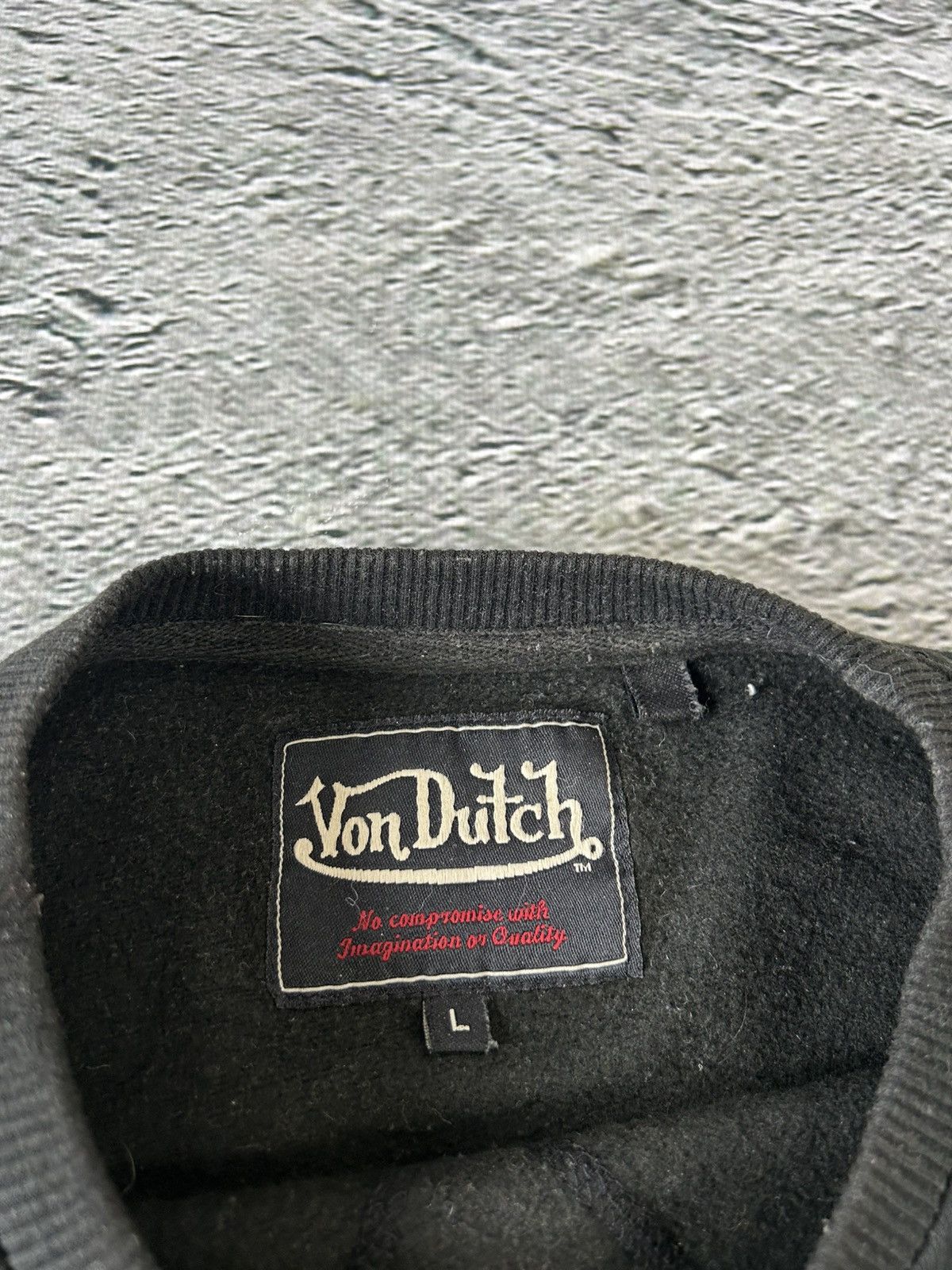 Vintage × Von Dutch Von Dutch Sweatshirt vintage Big Logo black Y2K crewneck Size US L / EU 52-54 / 3 - 4 Thumbnail