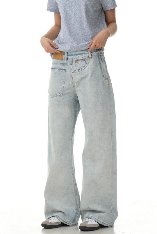 Jean American men's loose trendy casual light-colored jeans Size US 32 / EU 48 - 3 Thumbnail