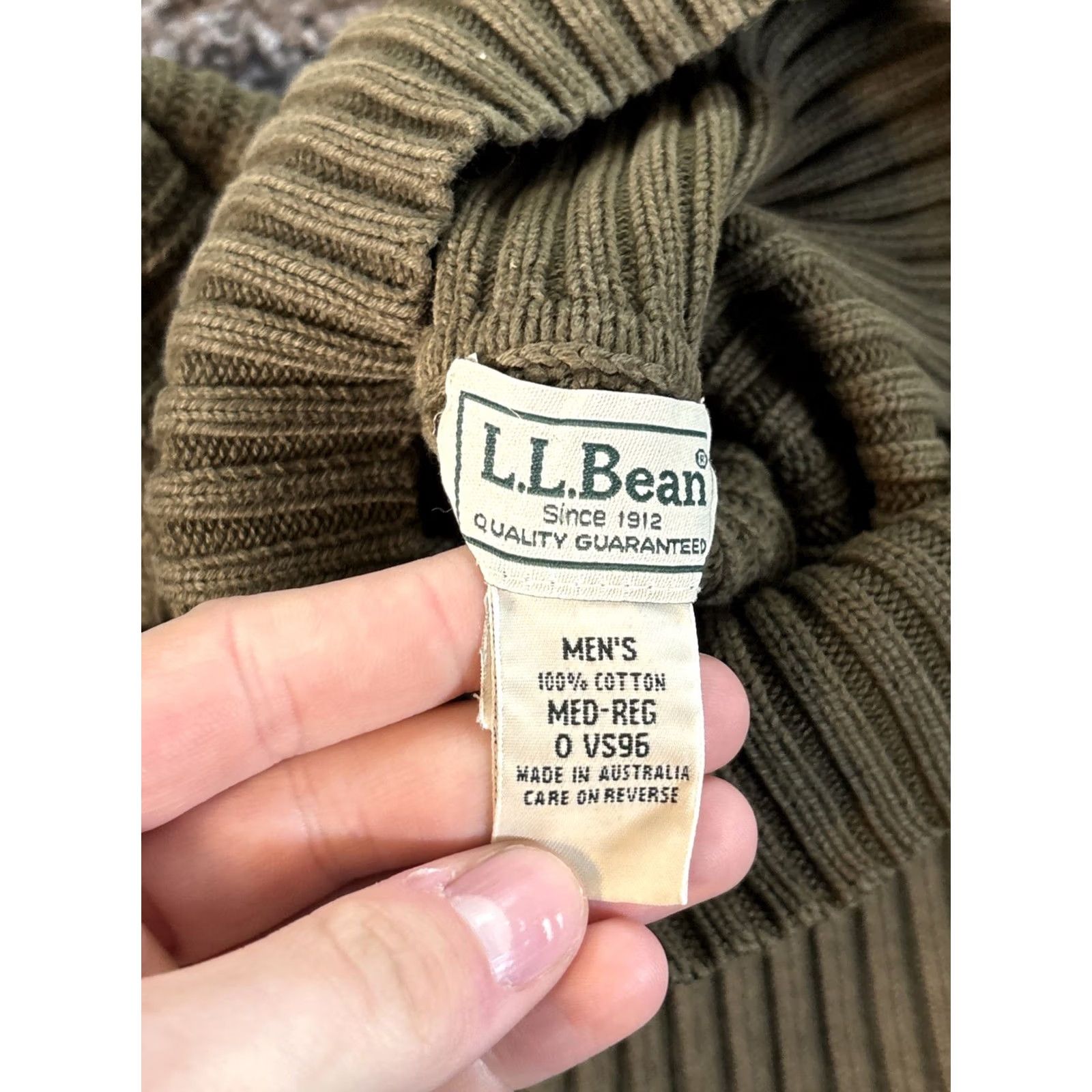 Vintage L.L. Bean Chunky Knit Turtleneck Sweater Mens M Reg Green 100% Cotton Ribbed Pullover Long Sleeve Classic Outdoor Mens Size US M / EU 48-50 / 2 - 4 Thumbnail