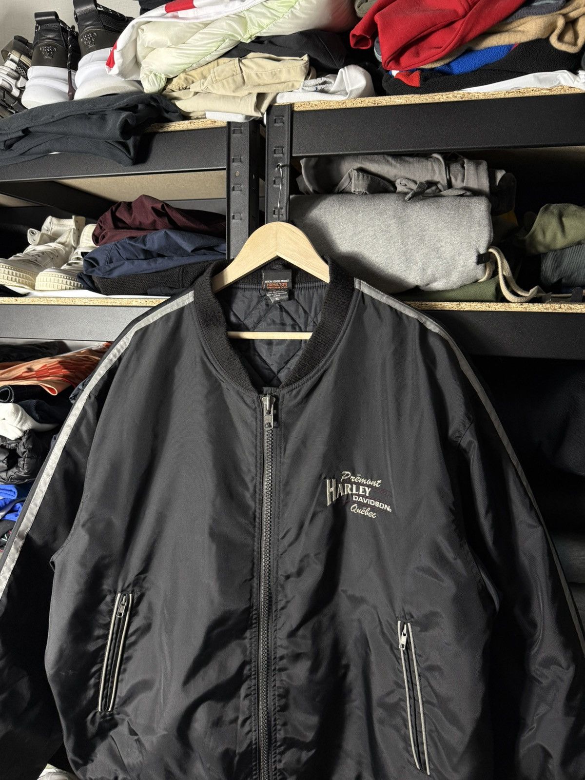 Harley Davidson Vintage Harley Davidson Bomber Jacket Black XL Racing Biker Size US XL / EU 56 / 4 - 8 Thumbnail