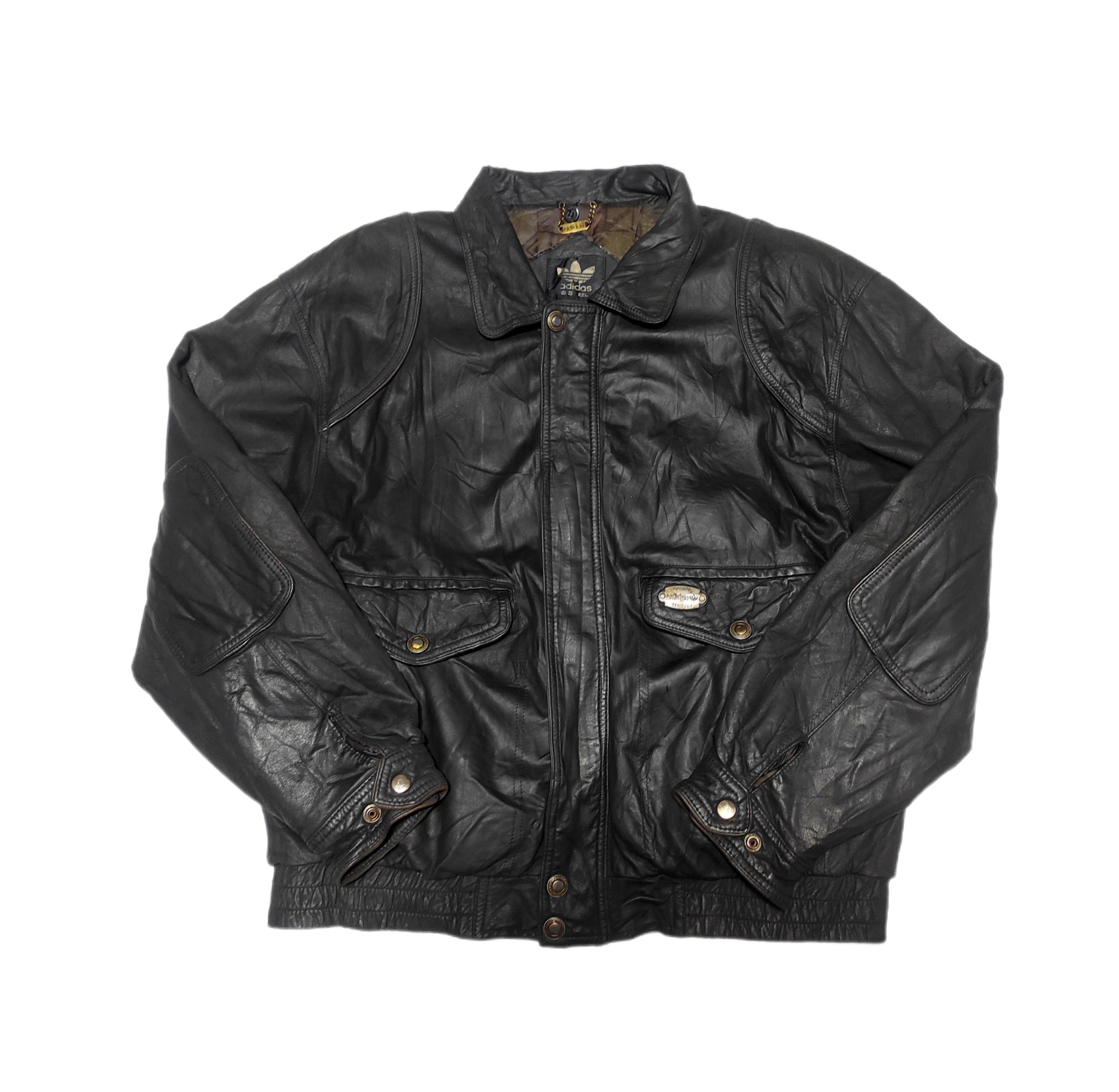 Adidas Rare Adidas 1989 Classic Genuine Leather Bomber Jacket Size US M / EU 48-50 / 2 - 4 Thumbnail