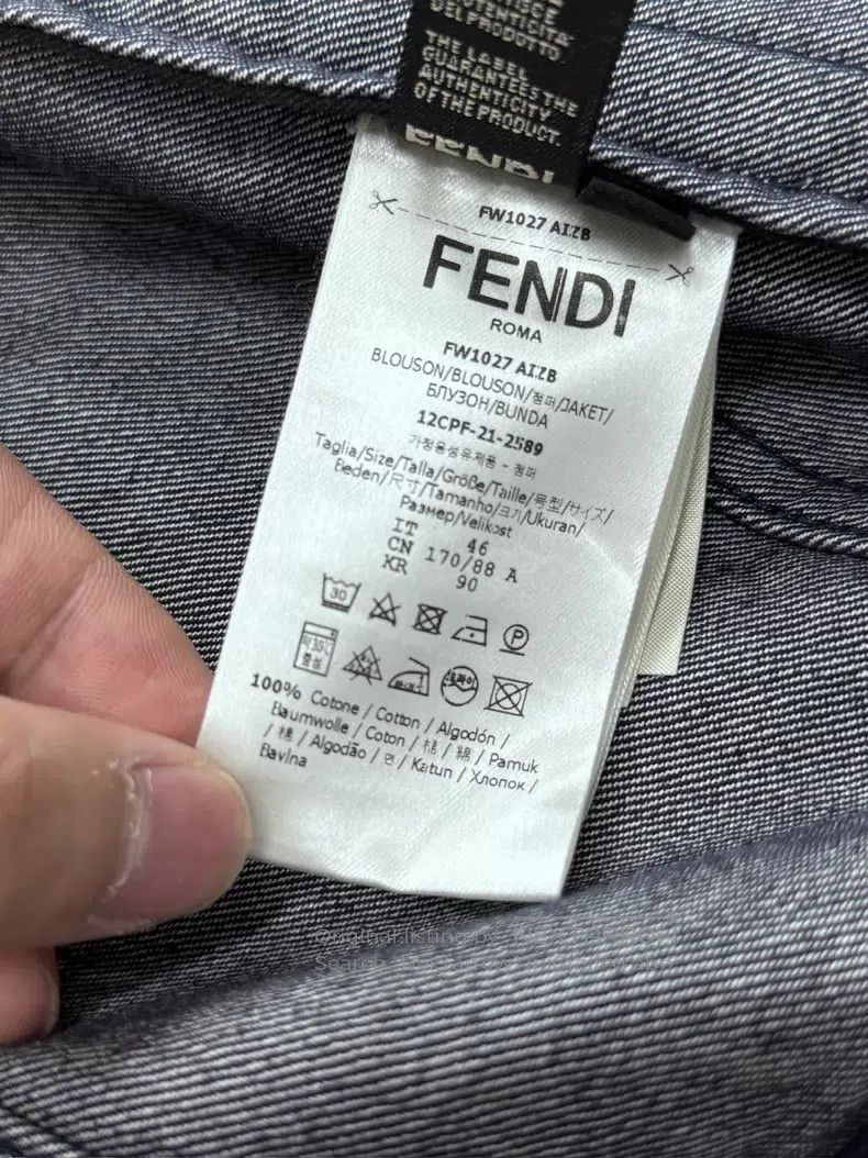 Fendi Fendi Men's Blue Embroidered Denim Jacket Size US S / EU 44-46 / 1 - 5 Thumbnail