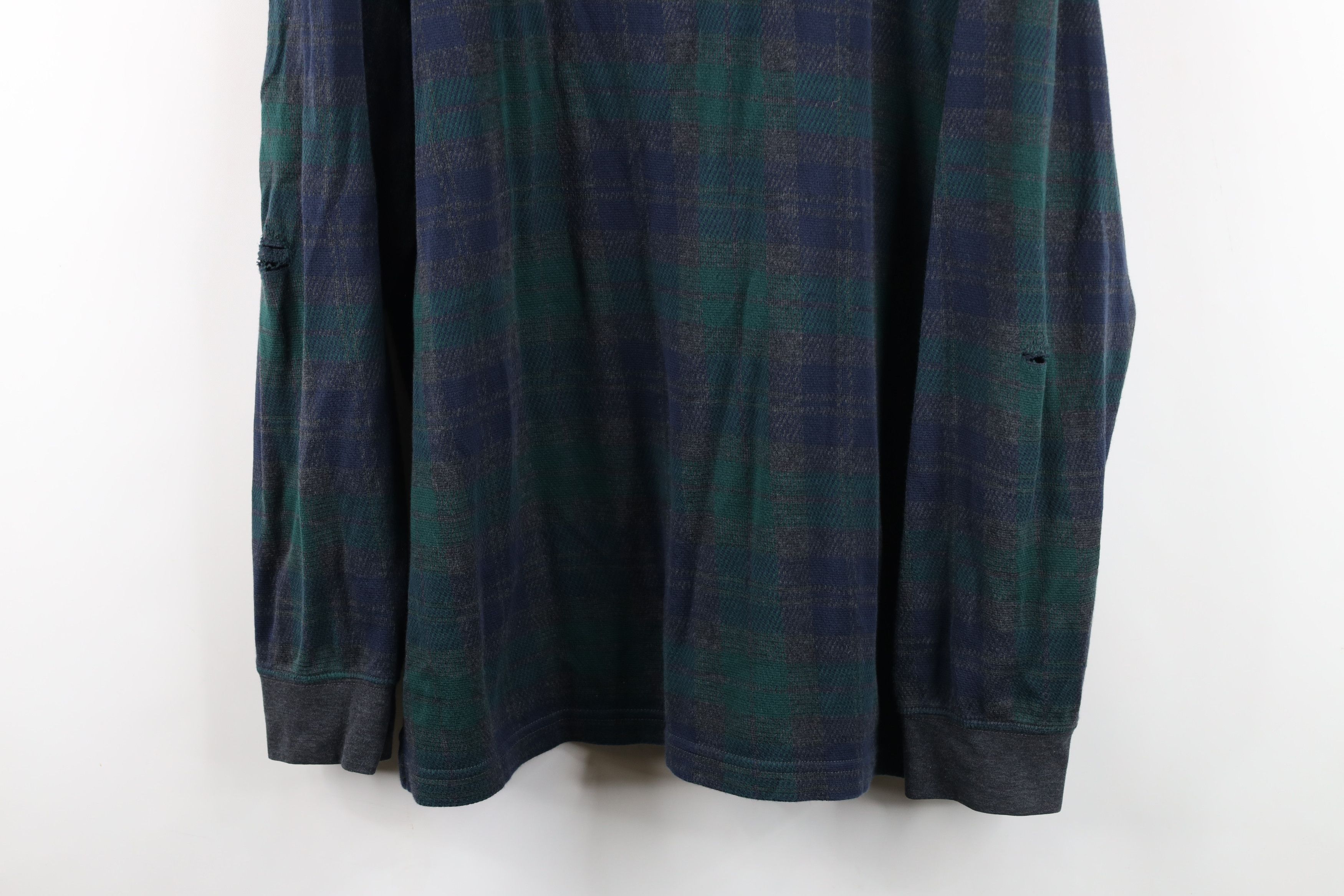 Lands' End Vintage Lands End Long Sleeve Rugby Polo Shirt Plaid Cotton Size US XXL / EU 58 / 5 - 3 Thumbnail