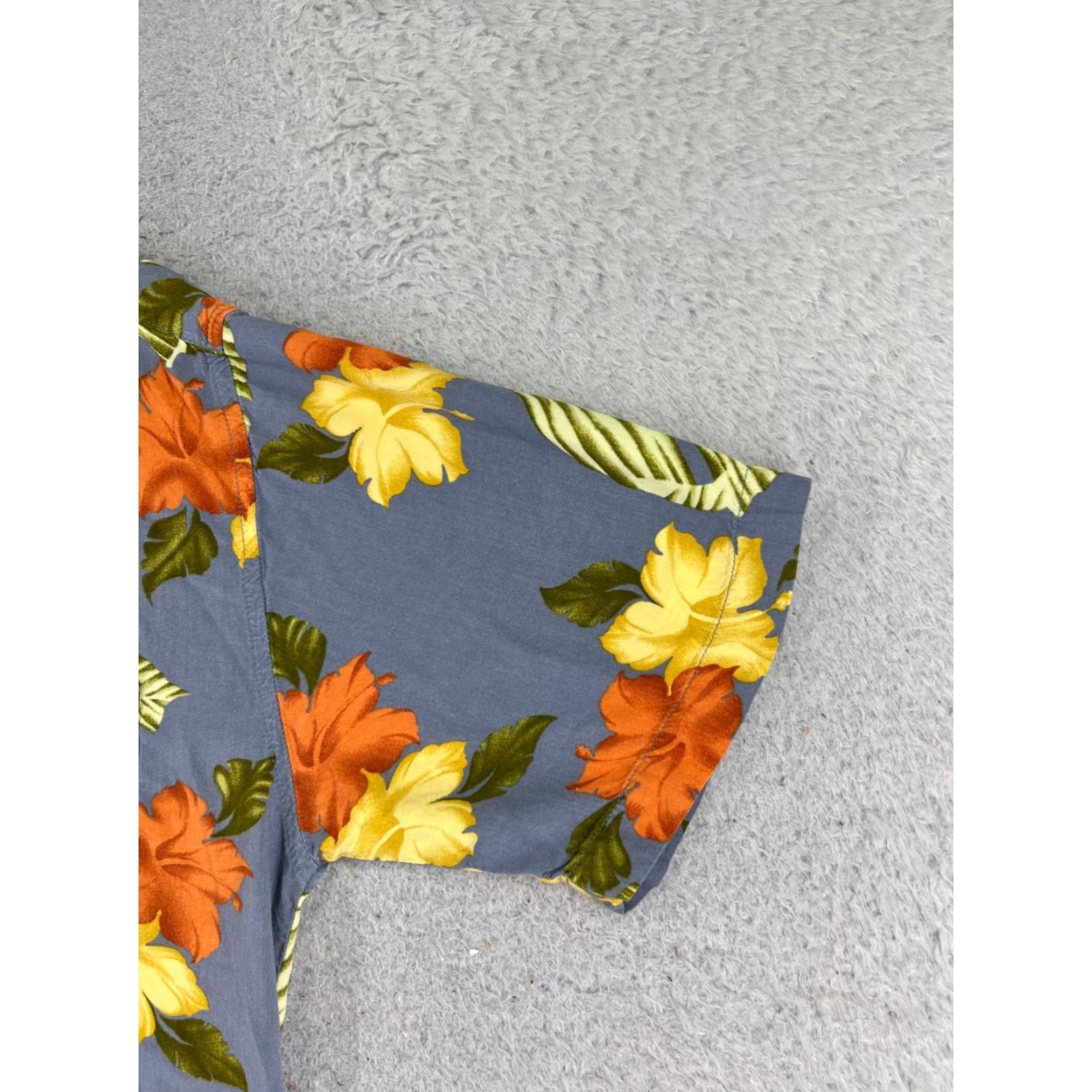 Vintage S&D Bahamas Shirt Mens Adult Large Blue Orange Floral Palm 100% Rayon Hawaiian Beach Button-Up Casual Size US L / EU 52-54 / 3 - 2 Thumbnail