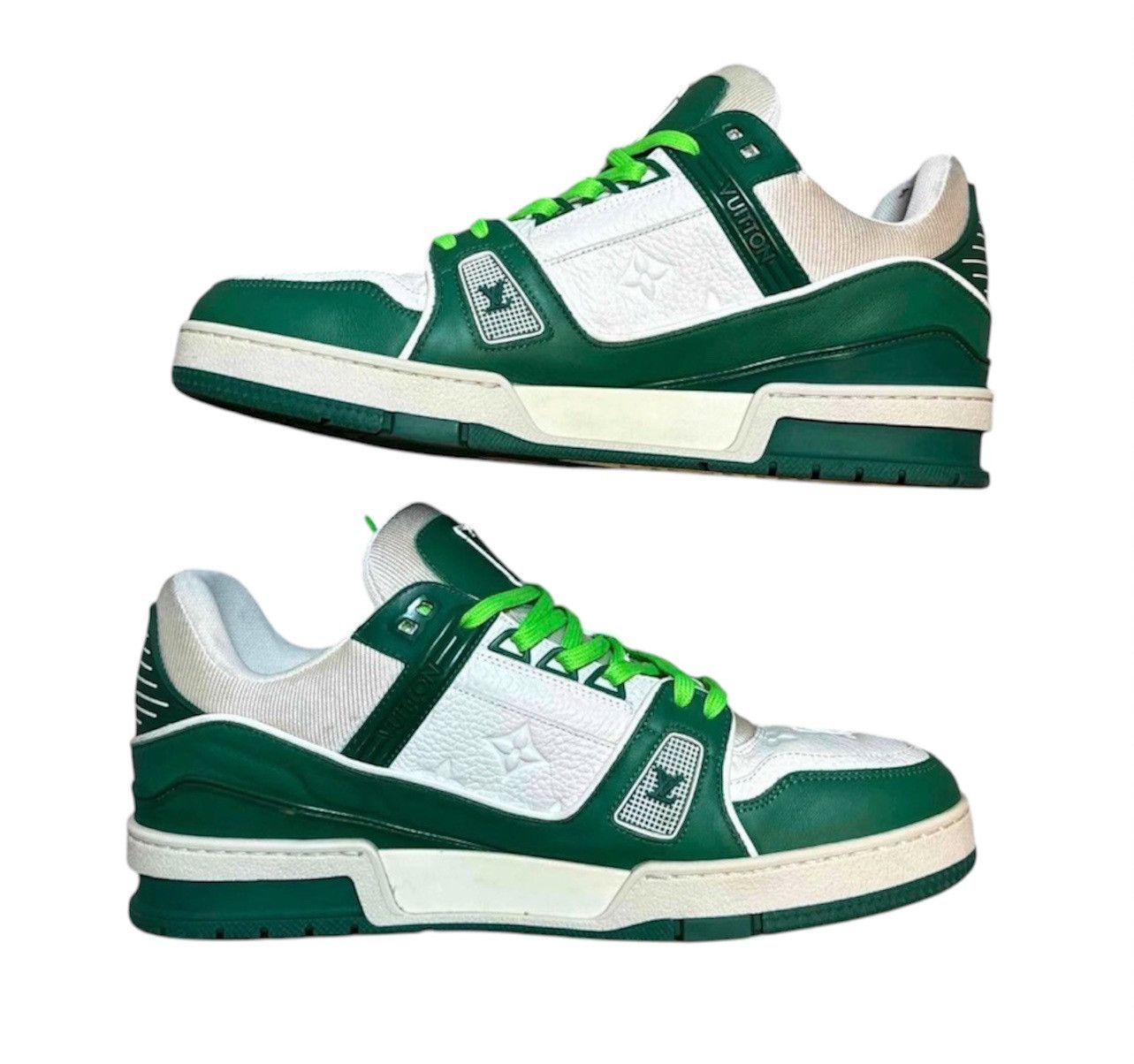 Louis Vuitton Louis Vuitton 2021 Virgil Abloh LV Trainer Low Green size 8 Size US 8 / EU 41 - 2 Thumbnail