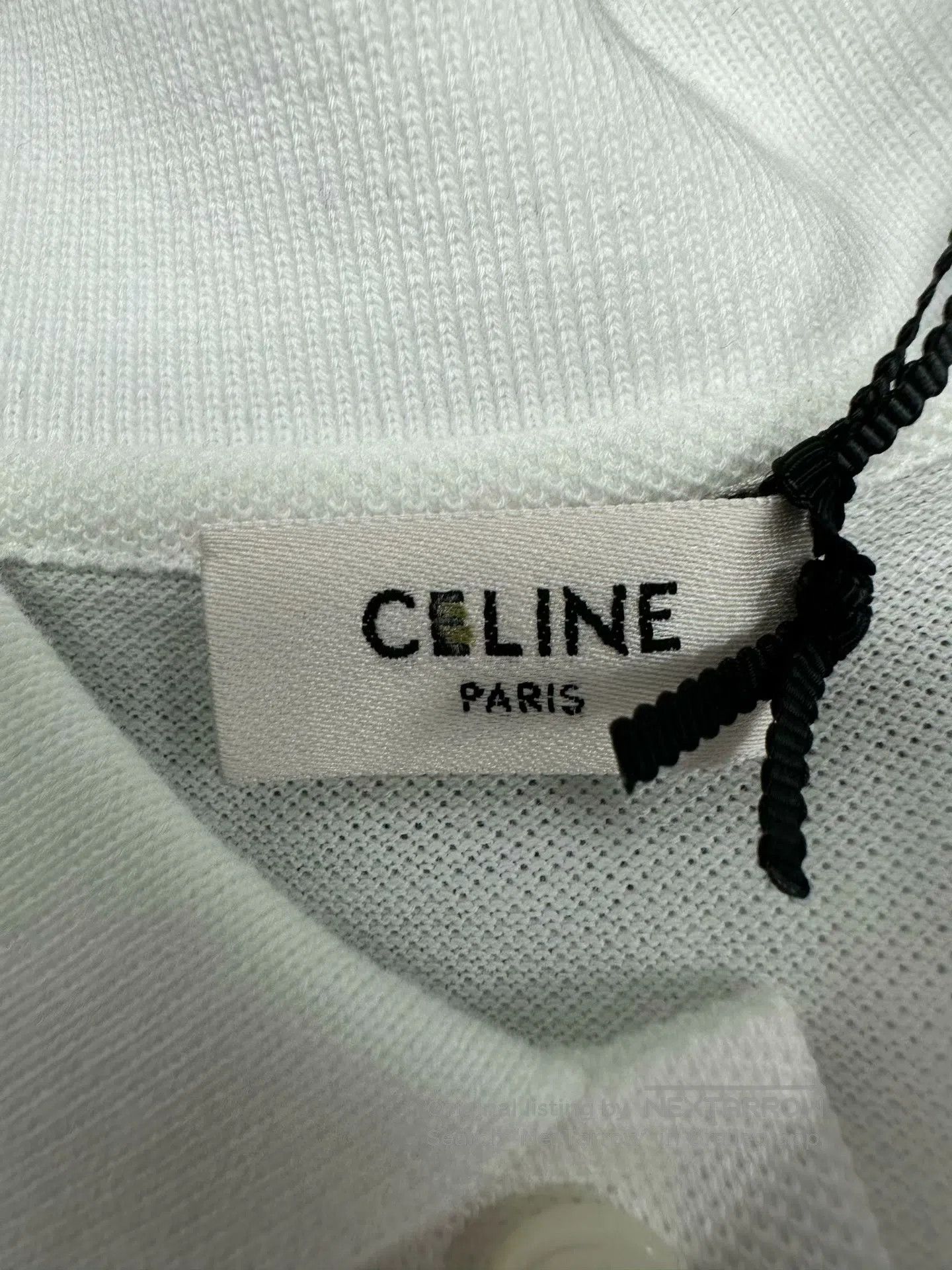 Celine CELINE White embroidered letter logo collar short sleeve P Size US S / EU 44-46 / 1 - 5 Thumbnail