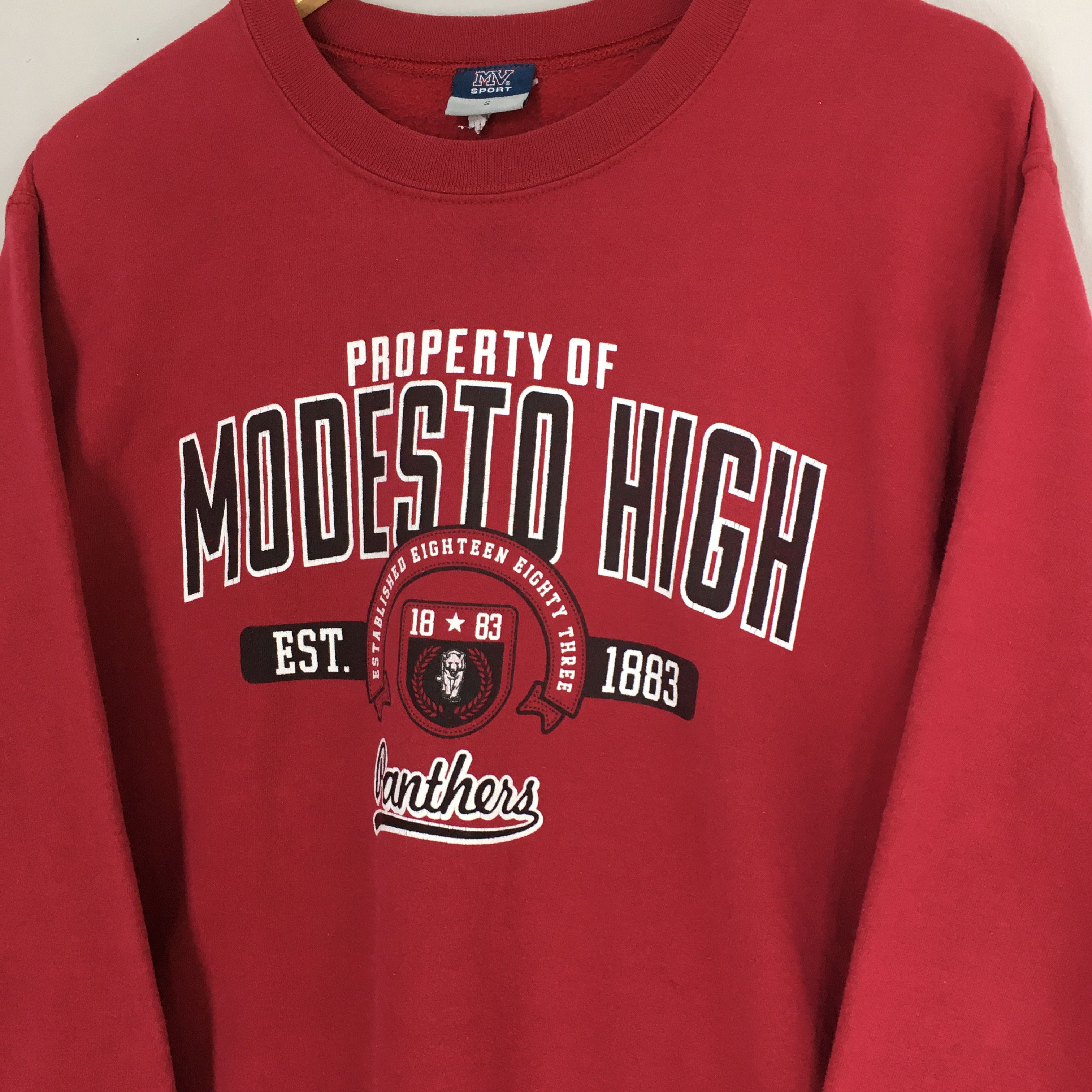 NCAA × Vintage Vintage Modesto High School Red Sweatshirt Small Size US S / EU 44-46 / 1 - 4 Thumbnail