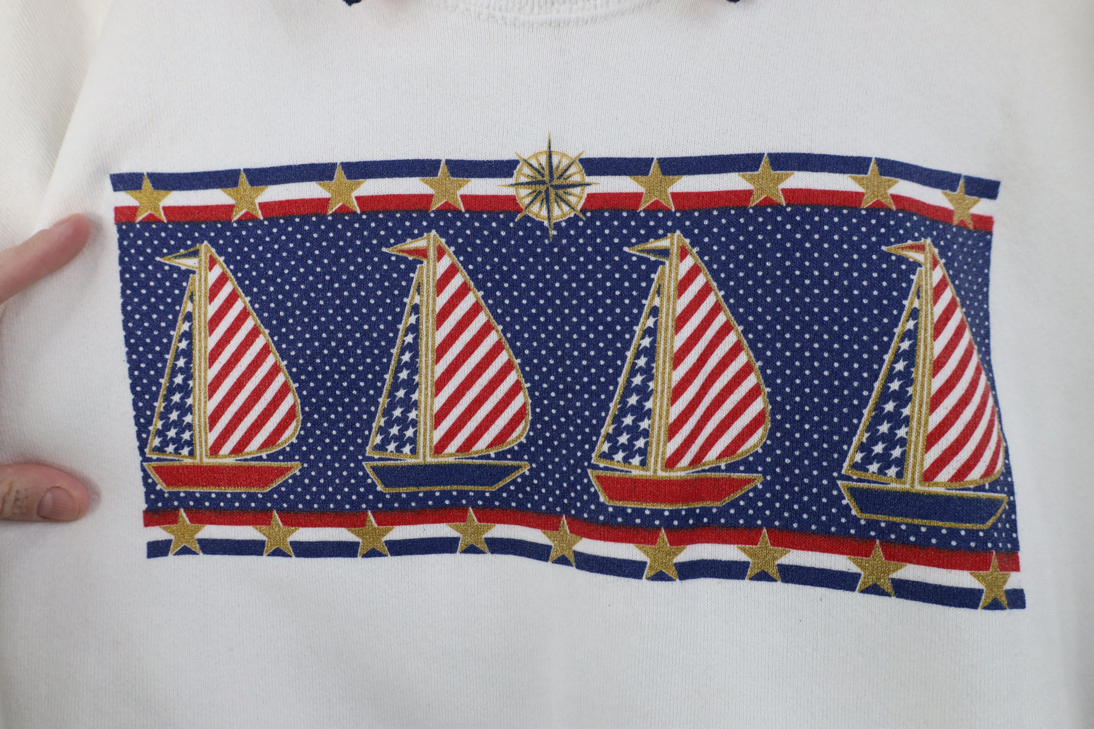 Vintage Vintage 90s Streetwear Sailing Sailboat Collared Sweatshirt Size US XL / EU 56 / 4 - 4 Thumbnail