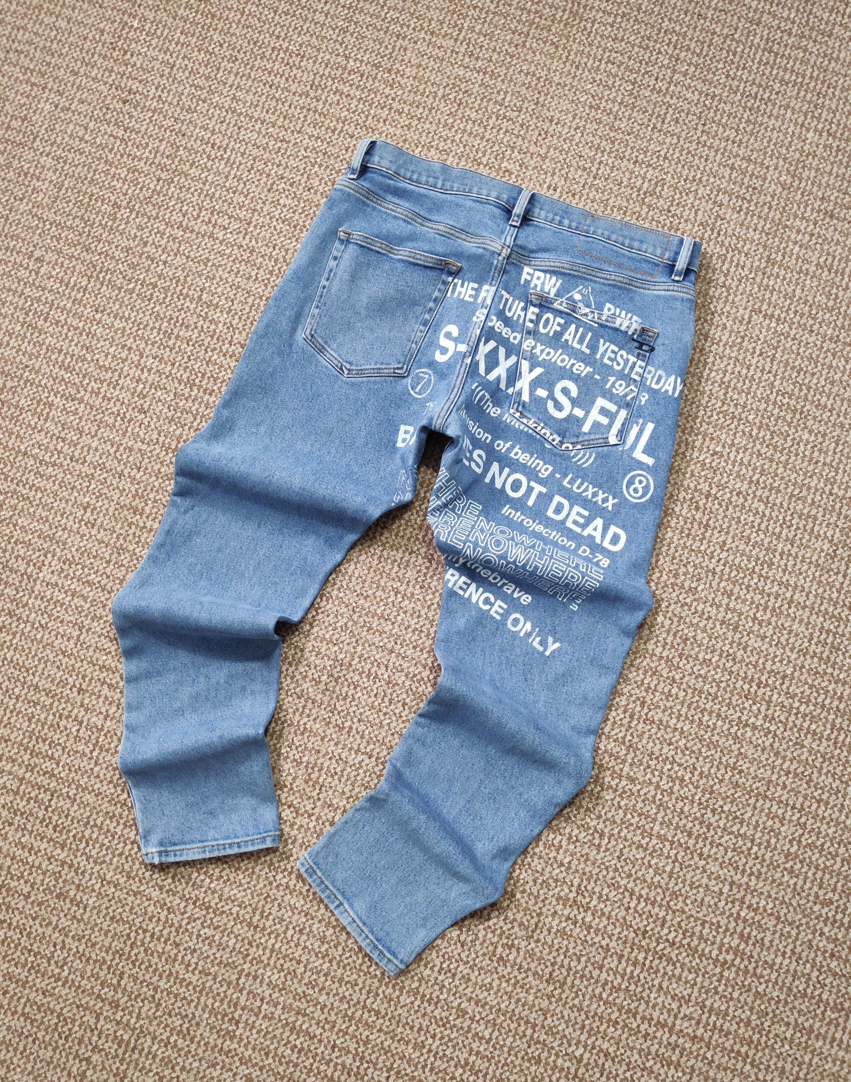 Diesel D-Strukt RARE Printed Denim Jeans Slim Fit sz W34 L30