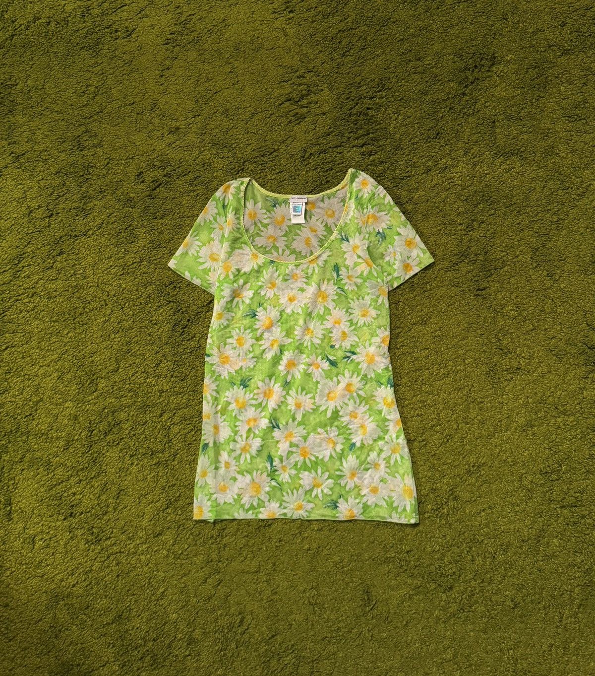 Designer × Dolce & Gabbana × Vintage Dolce & Gabbana D&G 2000s vintage mesh floral t-shirt Y2K Size M / US 6-8 / IT 42-44 - 1 Thumbnail
