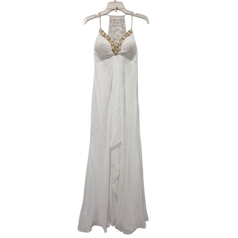 Other Dave & Johnny Embellished Rhinestones Illusion Back Long For Size XS / US 0-2 / IT 36-38 - 1 Thumbnail