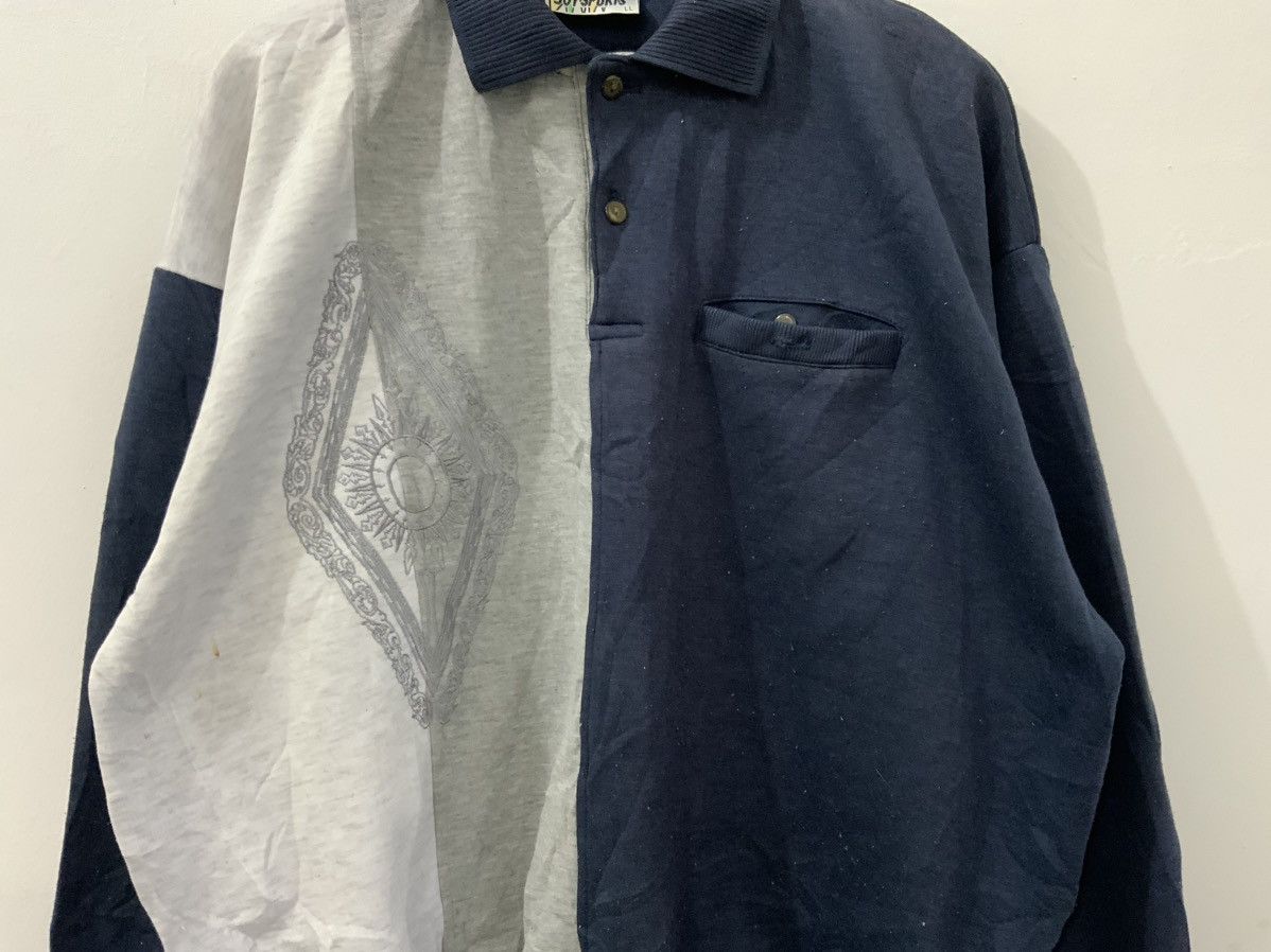 Japanese Brand Vintage Joy Sports Indigo Collar Sweatshirt Size US XL / EU 56 / 4 - 4 Thumbnail