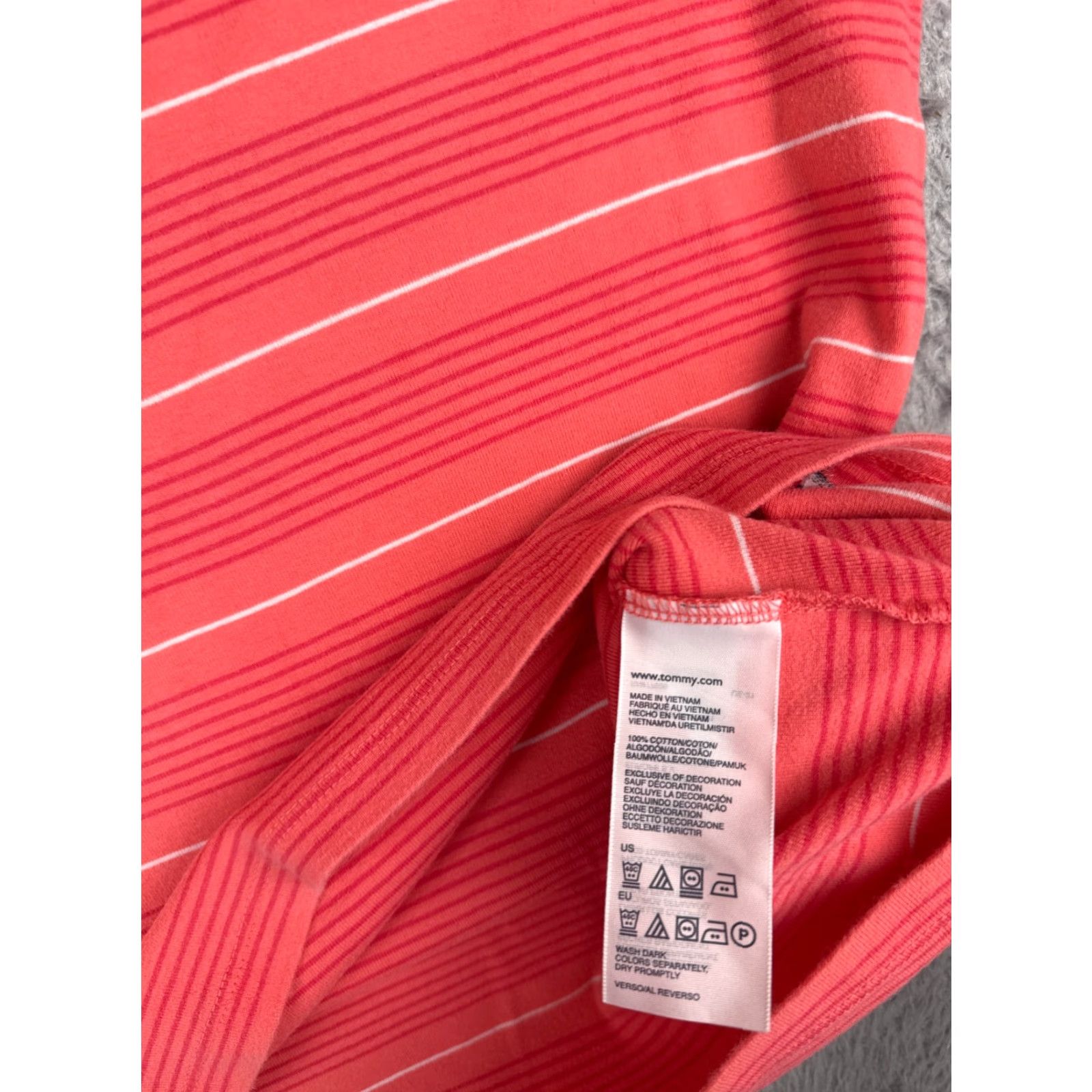 Tommy Hilfiger VINTAGE Tommy Hilfiger Pink Stripe Shirt Women XL 3/4 Sleeve Cotton Casual Women's Size XL / US 12-14 / IT 48-50 - 7 Thumbnail