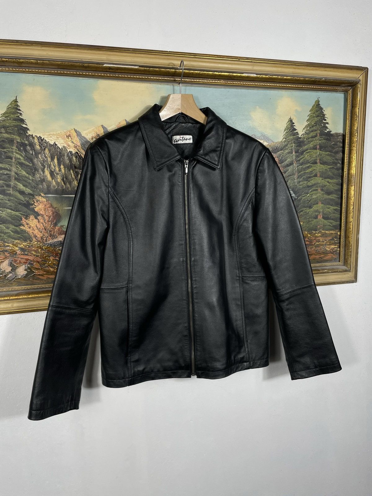 Vintage Vintage Y2k Black Real Leather Zip Bomber Jacket Avant Garde Size US M / EU 48-50 / 2 - 2 Thumbnail