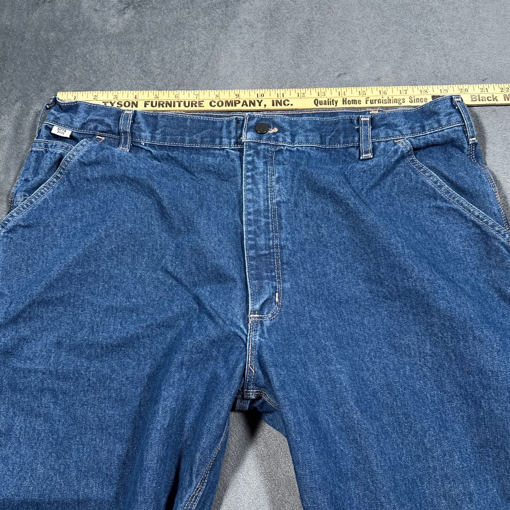 Carhartt VINTAGE Carhartt Workwear Jeans Mens 42x32 Blue Denim Flame Resistant Industrial Pants Size US 42 / EU 58 - 6 Thumbnail