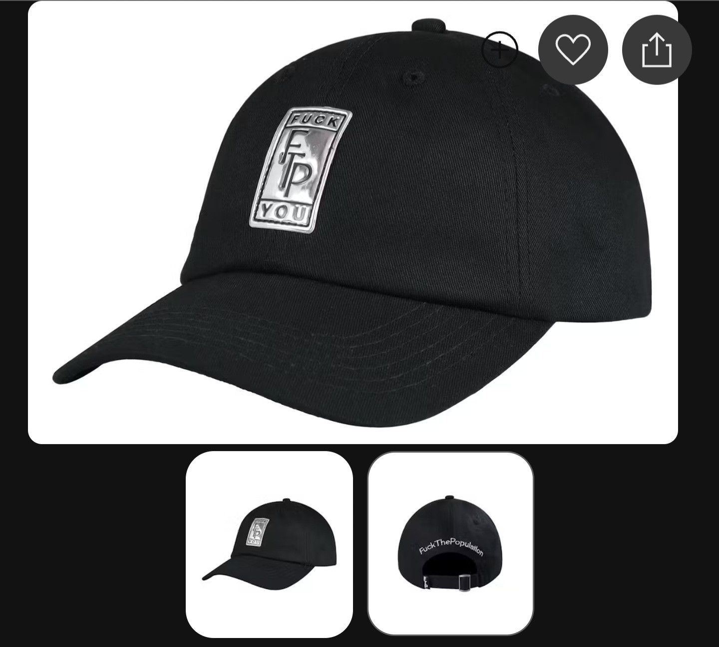 Fuck The Population FTP BIG BODY 6 PANEL HAT Size ONE SIZE - 1 Preview