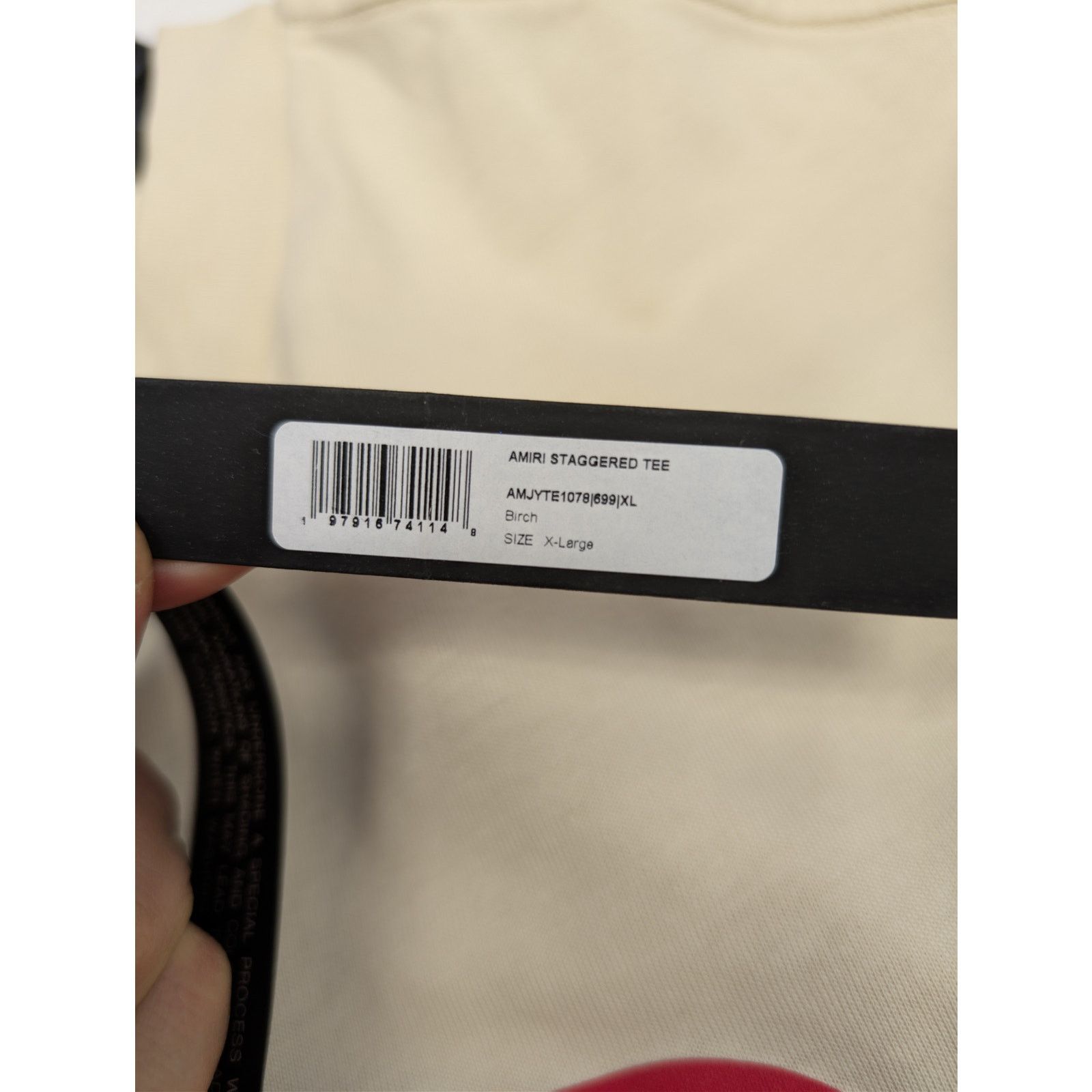 Amiri o1rshd1 Amiri Staggered Tee T-Shirt in Birch Size US XL / EU 56 / 4 - 23 Thumbnail