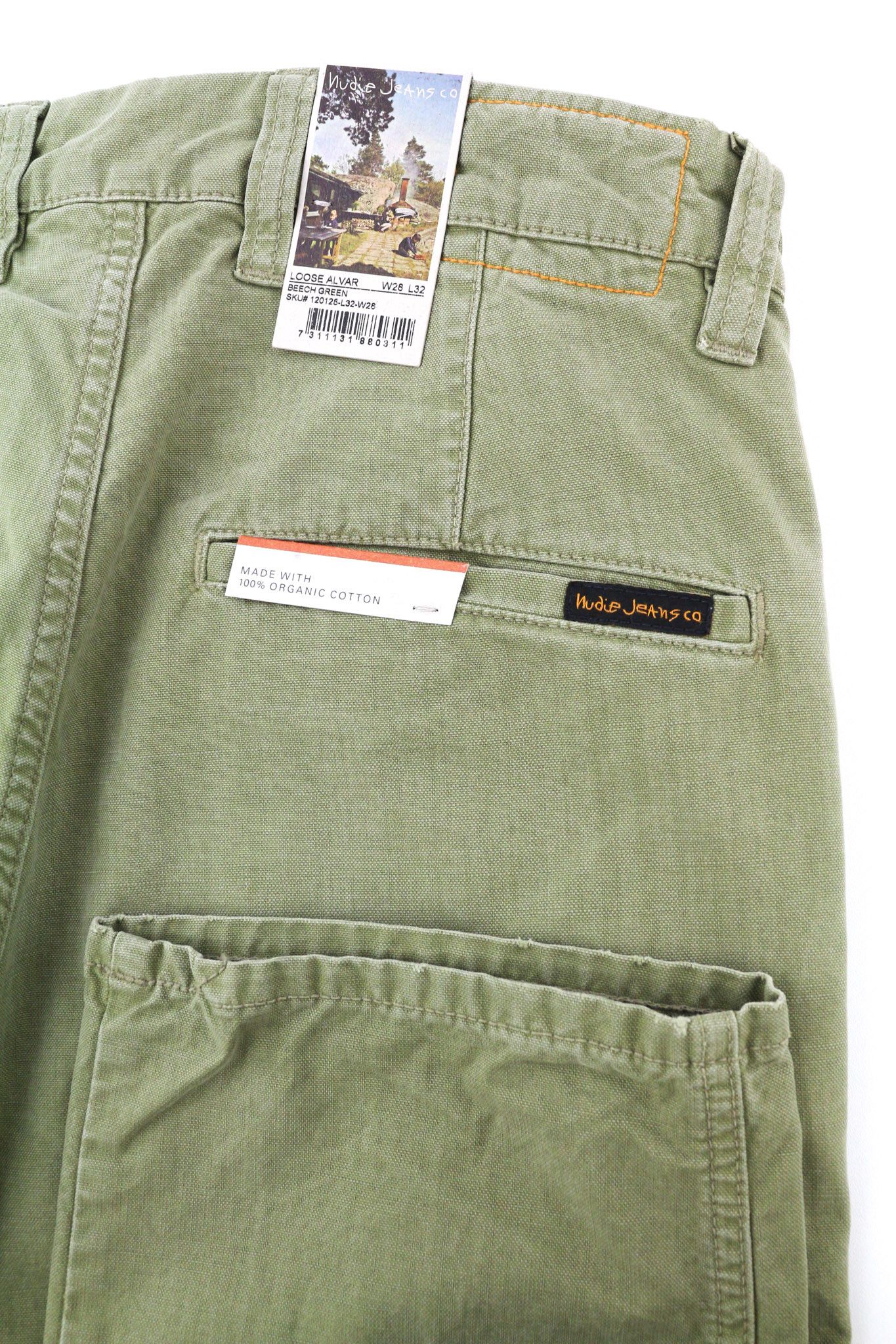 Nudie Jeans LOOSE ALVAR W28/L32 Beech Green Washed Jeans 82576 Size US 28 / EU 44 - 5 Thumbnail
