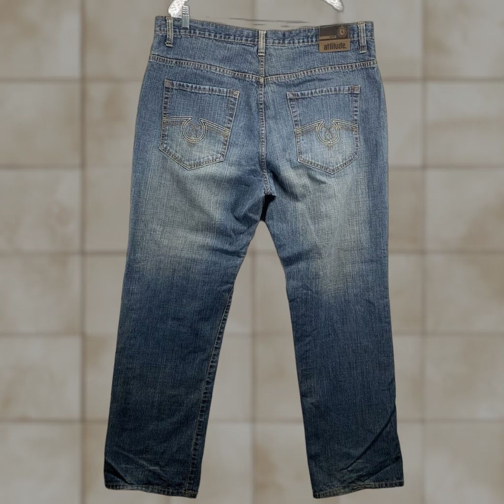 Vintage VINTAGE Attitude Men's Jeans 38x32 Dark Wash 90s Style High Rise Relaxed Fit Denim Baggy Skater Pants Size US 38 / EU 54 - 1 Thumbnail