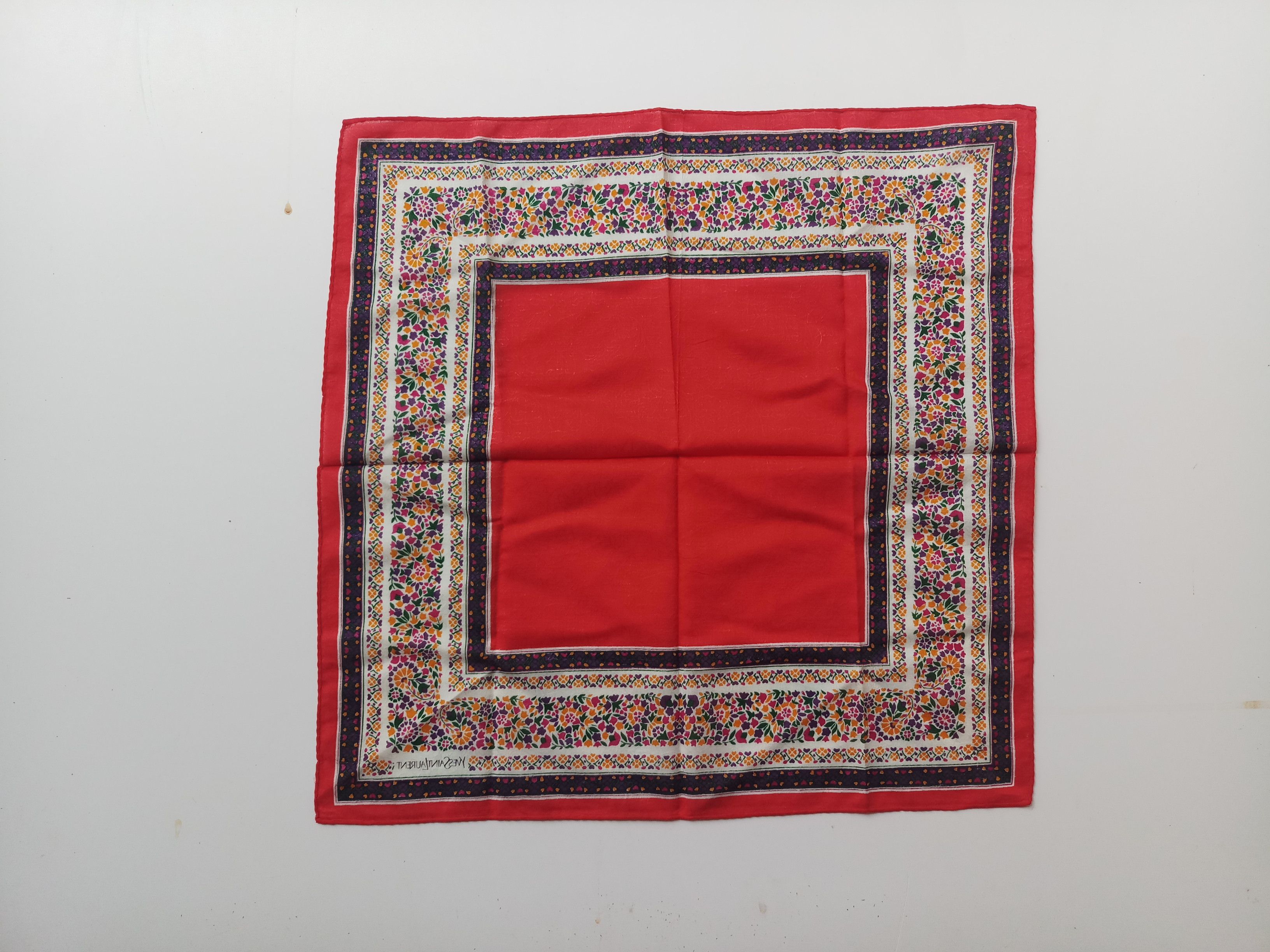 Yves Saint Laurent VTG Yves saint laurent handkerchief cotton 100% Bandana Size ONE SIZE - 5 Thumbnail