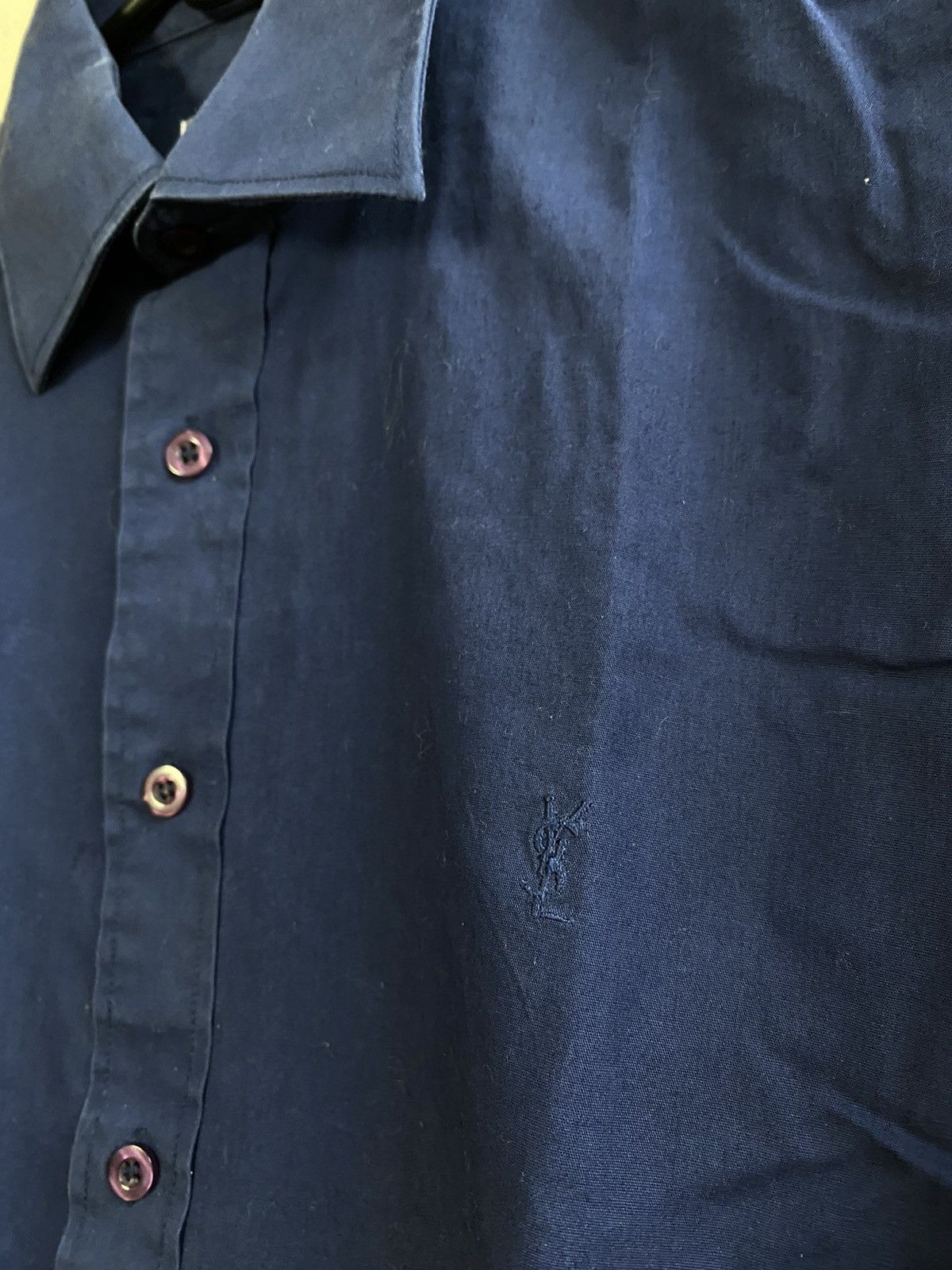 Vintage × Yves Saint Laurent Yves Saint Laurent Logo Vintage Button Shirt Size L Size US L / EU 52-54 / 3 - 2 Thumbnail