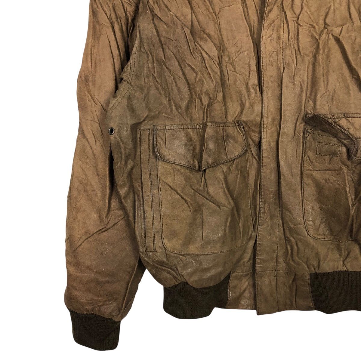 Japanese Brand 📌Vintage Bomber Leather Jacket Fly Adventure Bound Size US L / EU 52-54 / 3 - 5 Thumbnail