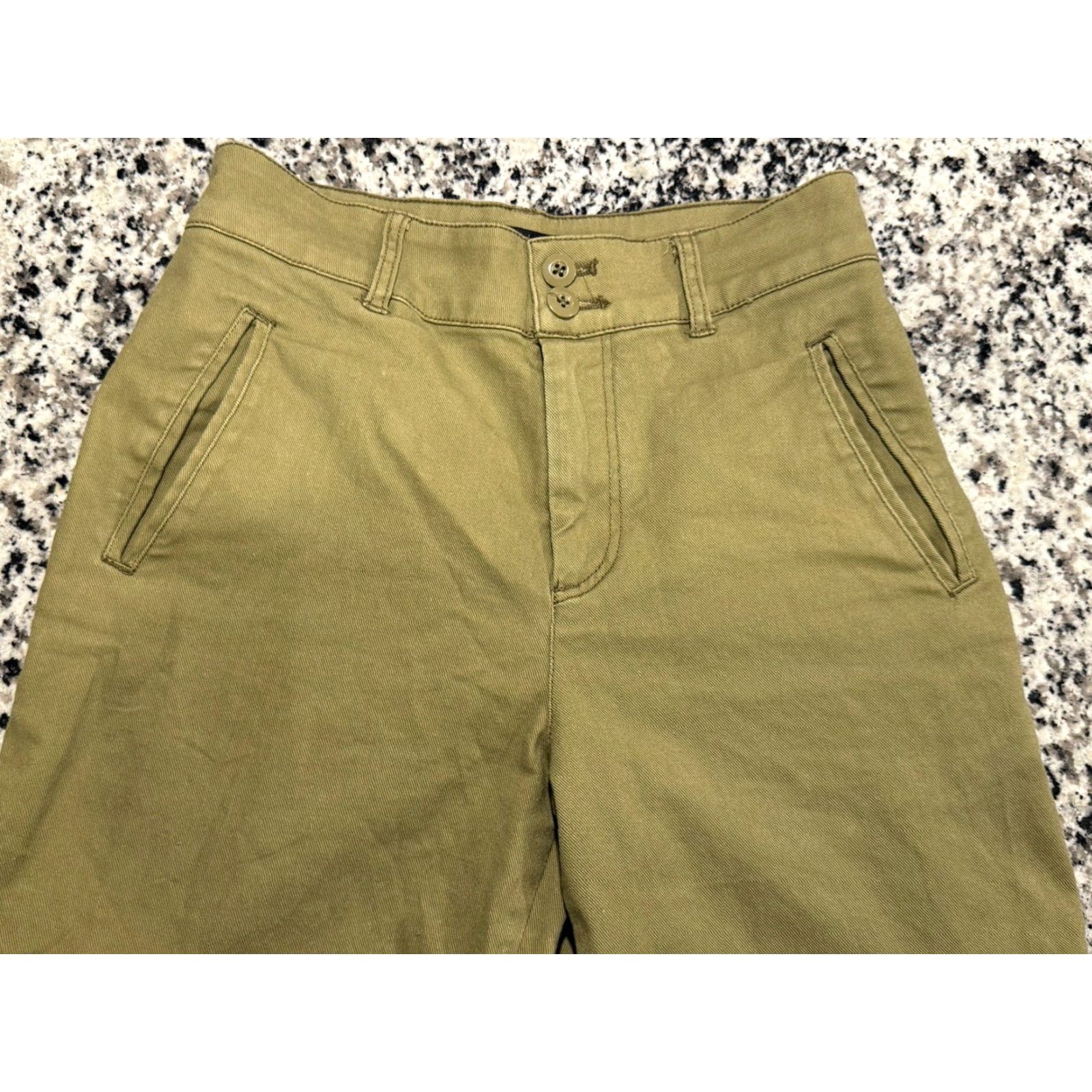 Quince Quince Cargo Pants Womens Green Cotton Blend 26x27.5 Cargo Crop Straight Mens Womens? Size 26" / US 2 / IT 38 - 4 Thumbnail