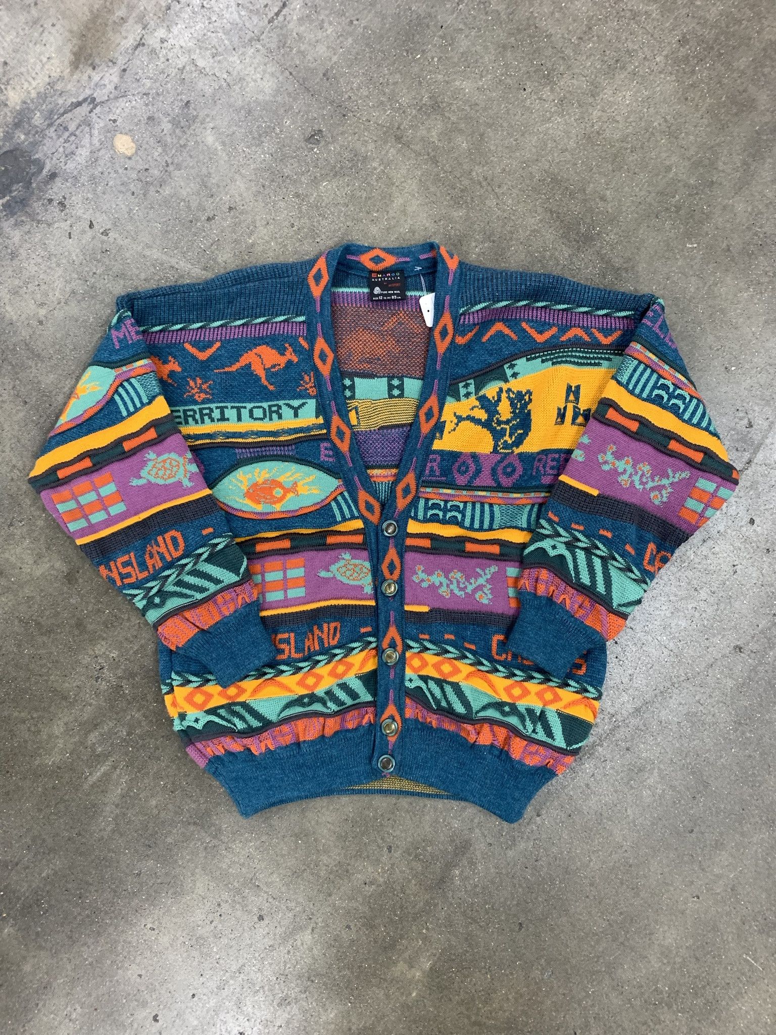 Vintage 90s Emaroo Australia Coogi Style Knit deals Sweater