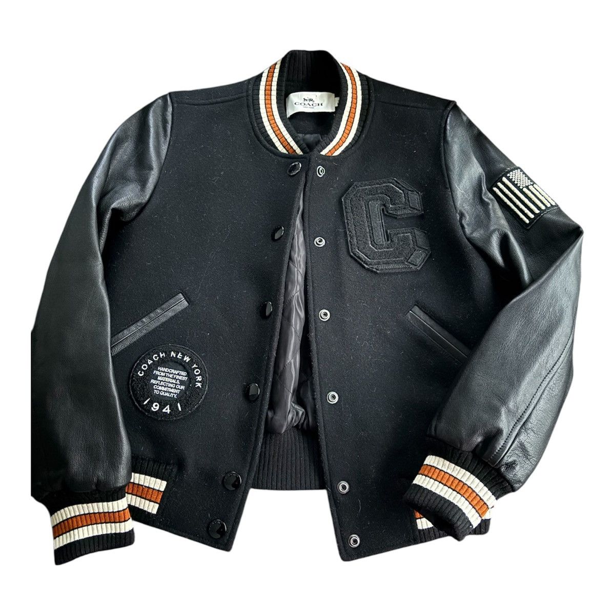 Coach Vintage Coach Varsity Leather Jacket Size XS / US 0-2 / IT 36-38 - 1 Thumbnail