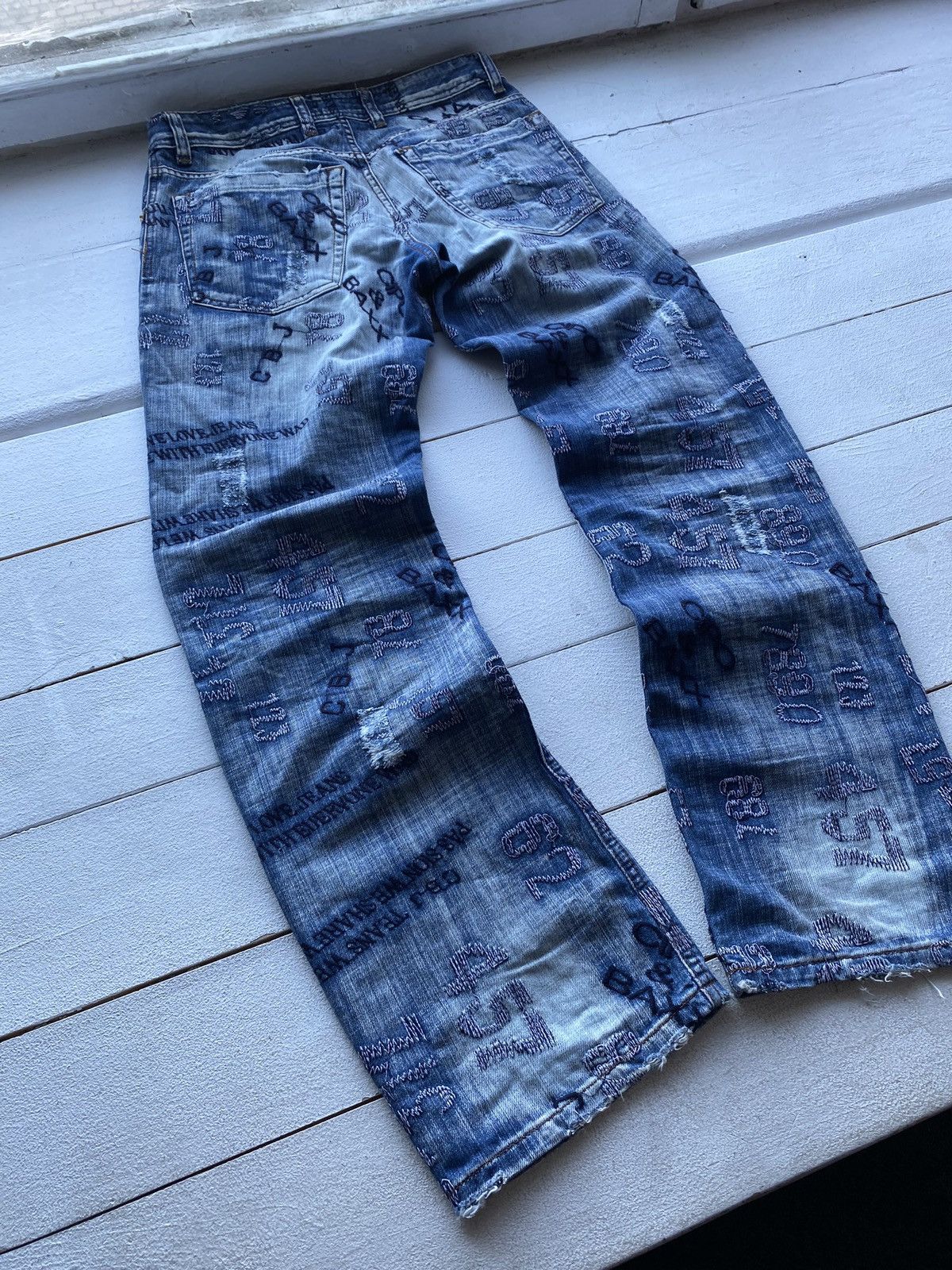 Japanese Brand × Vintage RARE Japanese y2k Opium Gothic Punk Distressed Mens Jeans Size US 30 / EU 46 - 16 Thumbnail