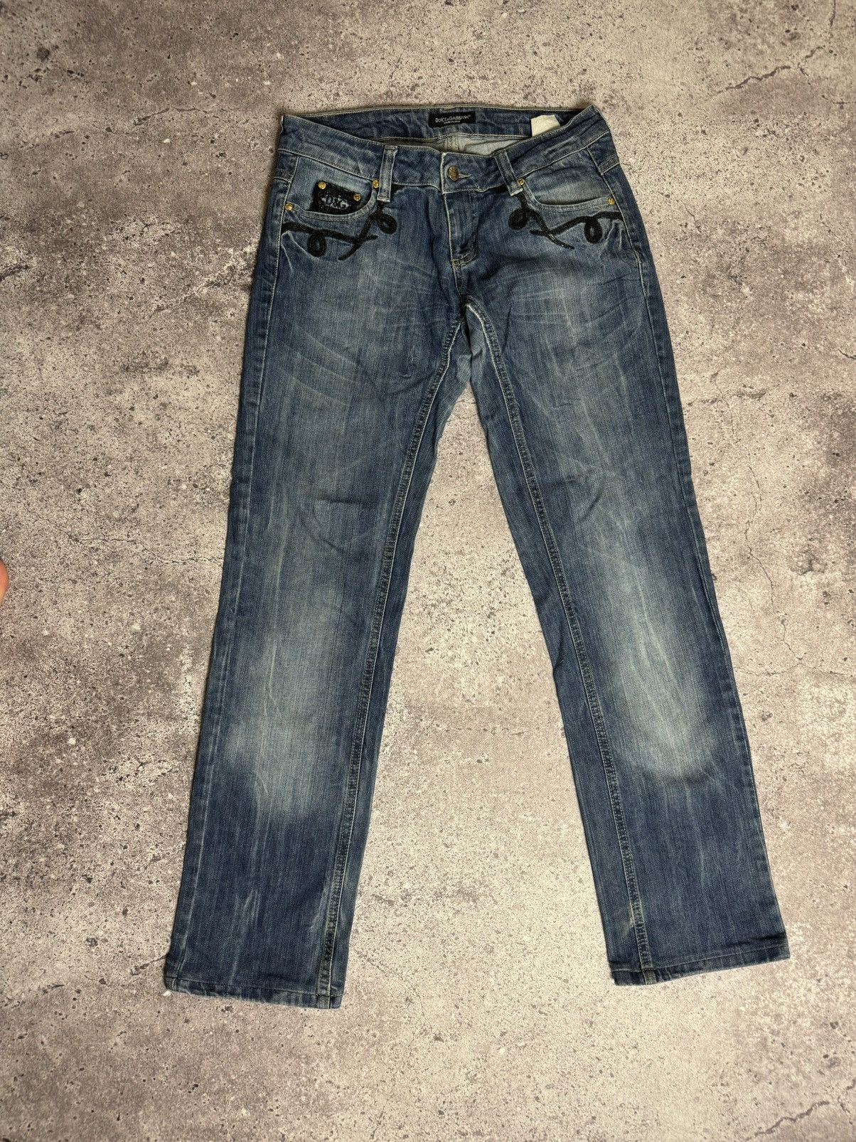 Dolce & Gabbana × Vintage Dolce & Gabbana Luxury Blue Women’s Jeans Size 29" - 6 Thumbnail