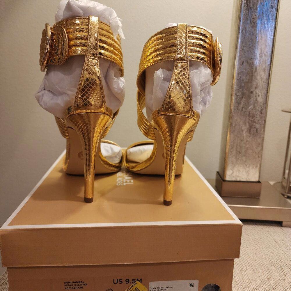 Michael Kors Michael Michael Kors Remi Sandal Metallic Leather Size US 9.5 / IT 39.5 - 5 Thumbnail