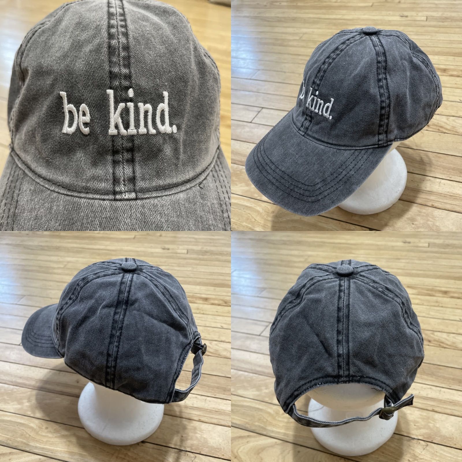 Vintage be kind. Adjustable Clasp Hat Gray Light Twill Baseball Cap Streetwear Gym Yoga Hat Women's Baseball Cap Twill Gray Adjustable Clasp Be kind. Size ONE SIZE - 9 Thumbnail