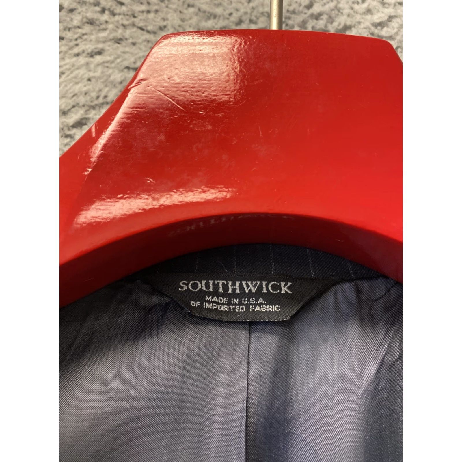 Southwick Southwick Wool Suit 43 R Pants 38x34 Men’s Gray Stripped USA 2 Piece Regular Wool Suit Size 46R - 4 Thumbnail
