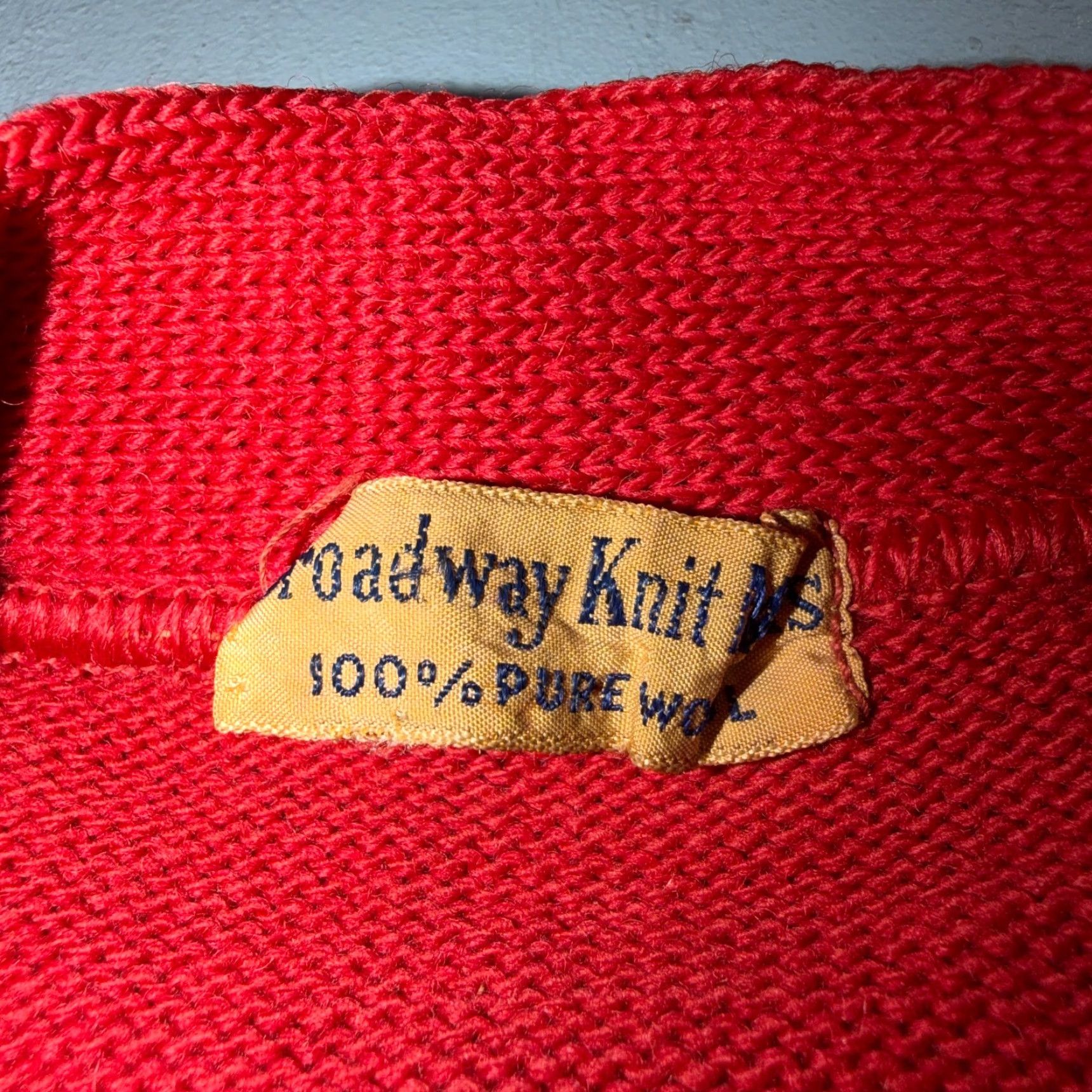 Vintage VTG Broadway Knitting Mills Mens S/M Cardigan 1960s Red Knit Rockabilly Grunge Decade Vintage Look Mens Size US S / EU 44-46 / 1 - 4 Thumbnail