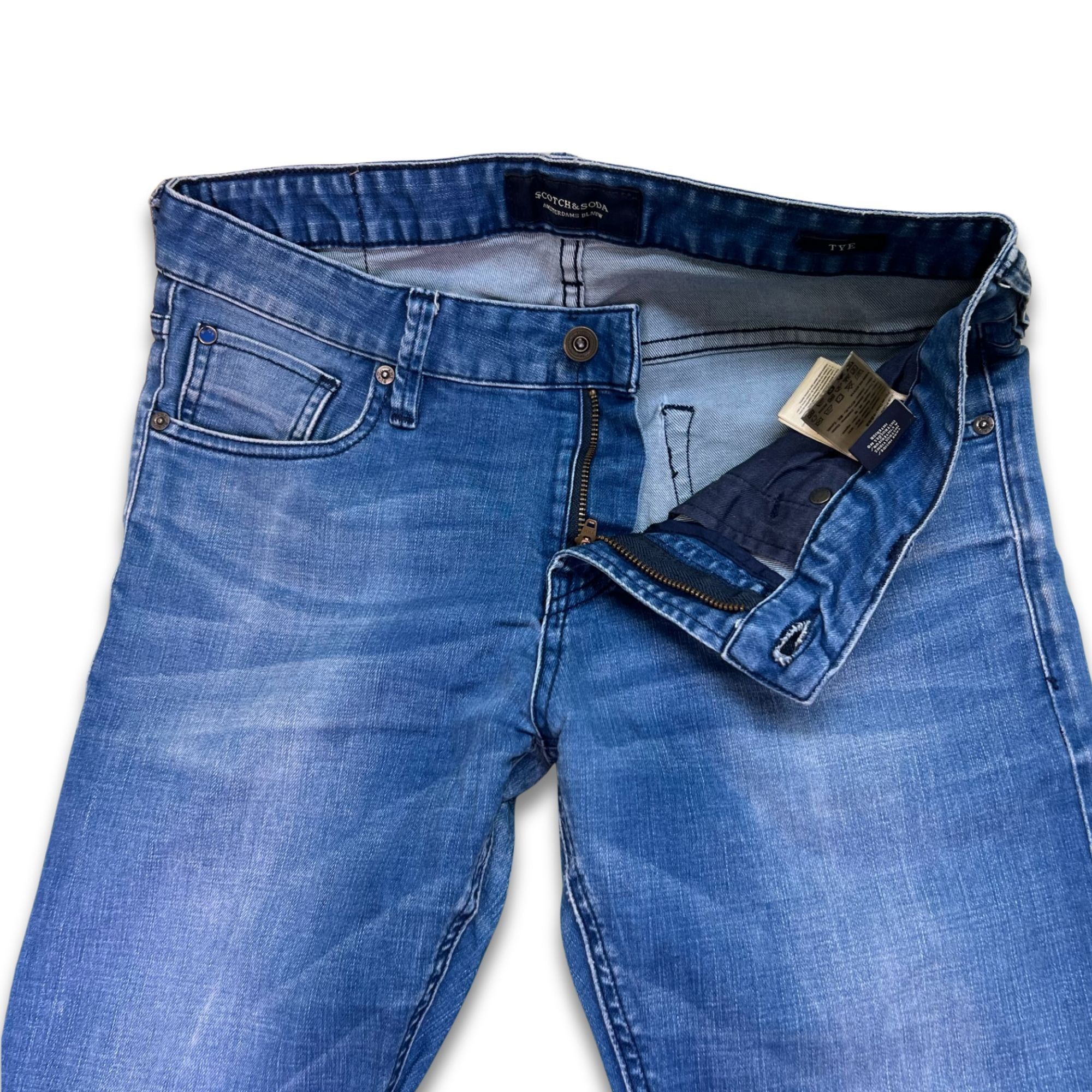 Scotch & Soda Scotch & Soda Mens Slim-Fit Blue Denim Jeans W30/L32 Cotton Size US 30 / EU 46 - 5 Thumbnail