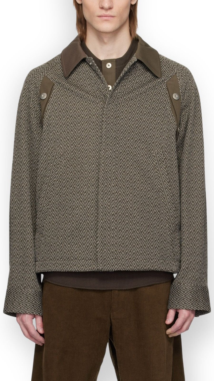 Omar Afridi Bove Jacket, sz 48, Brown & Beige Size US M / EU 48-50 / 2 - 10 Thumbnail