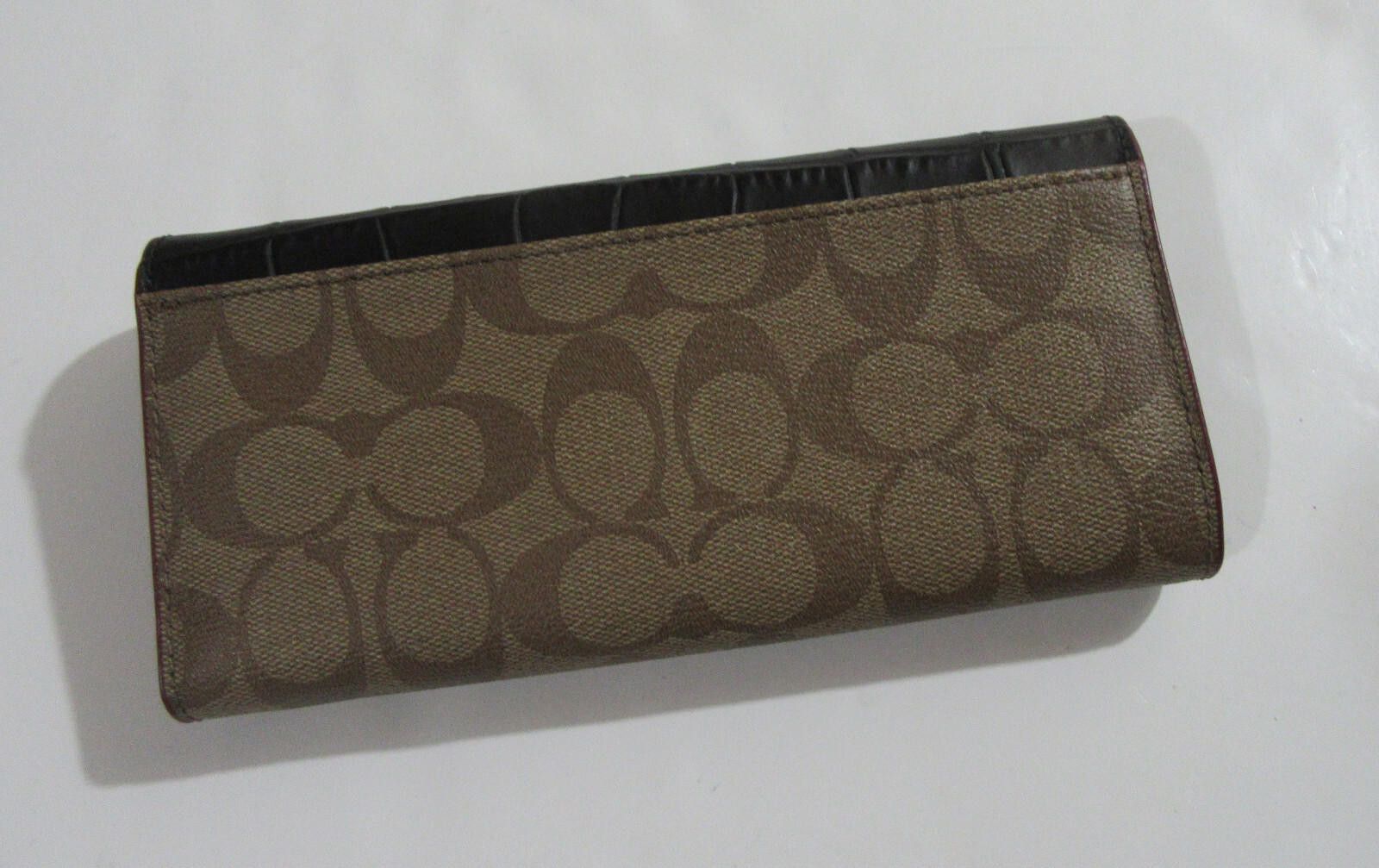 Coach Coach F24354 Signature Slim Envelope Wallet Khaki / Black Size ONE SIZE - 3 Thumbnail